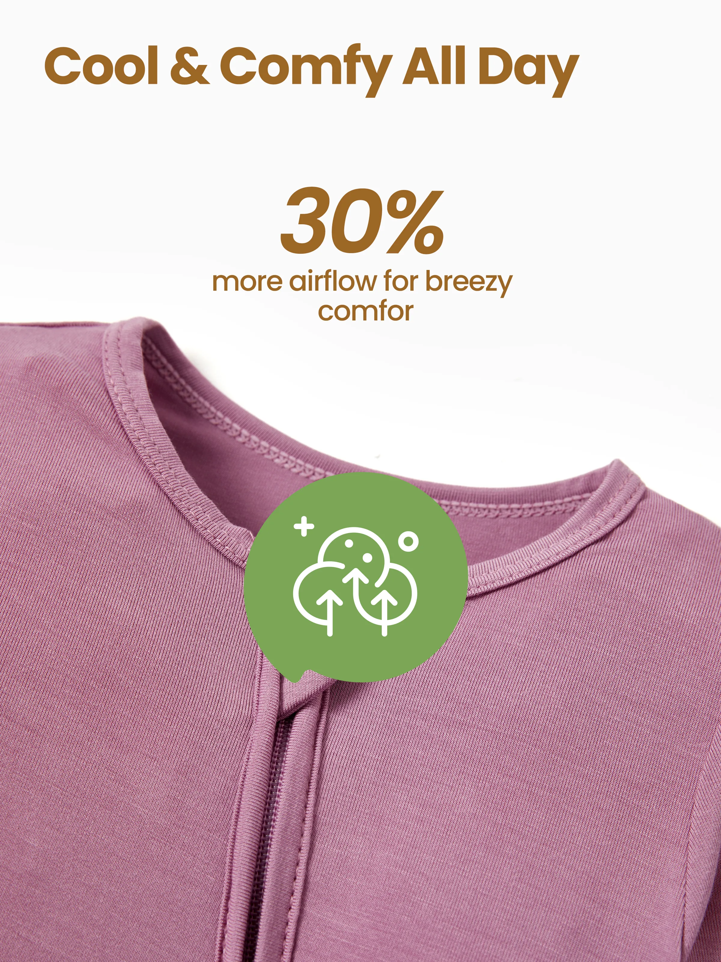 Bamboo Baby Boy / Girl Childlike Animal Pattern 2-way Zipper Footie Purple - Image 4