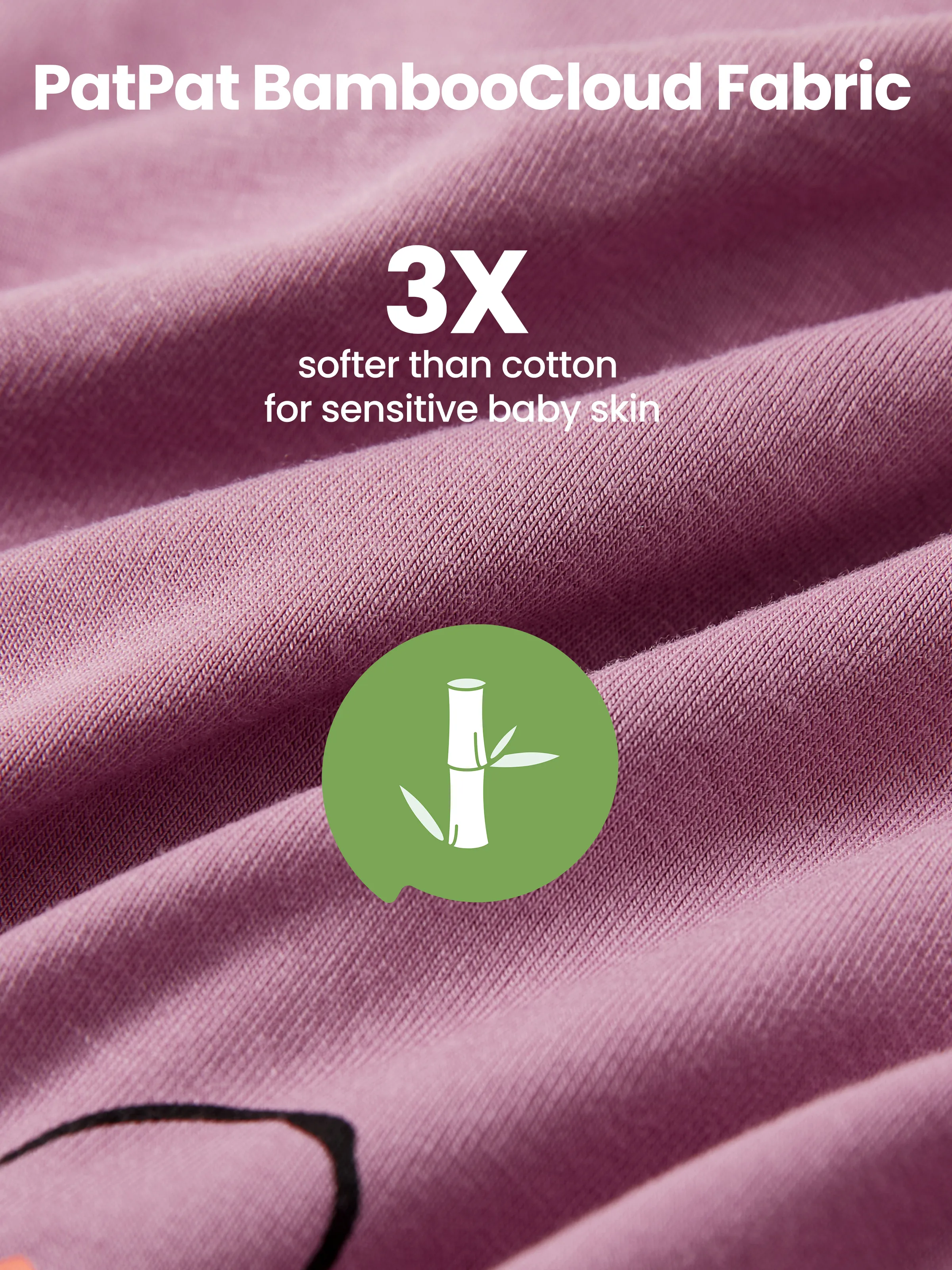 Bamboo Baby Boy / Girl Childlike Animal Pattern 2-way Zipper Footie Purple - Image 6