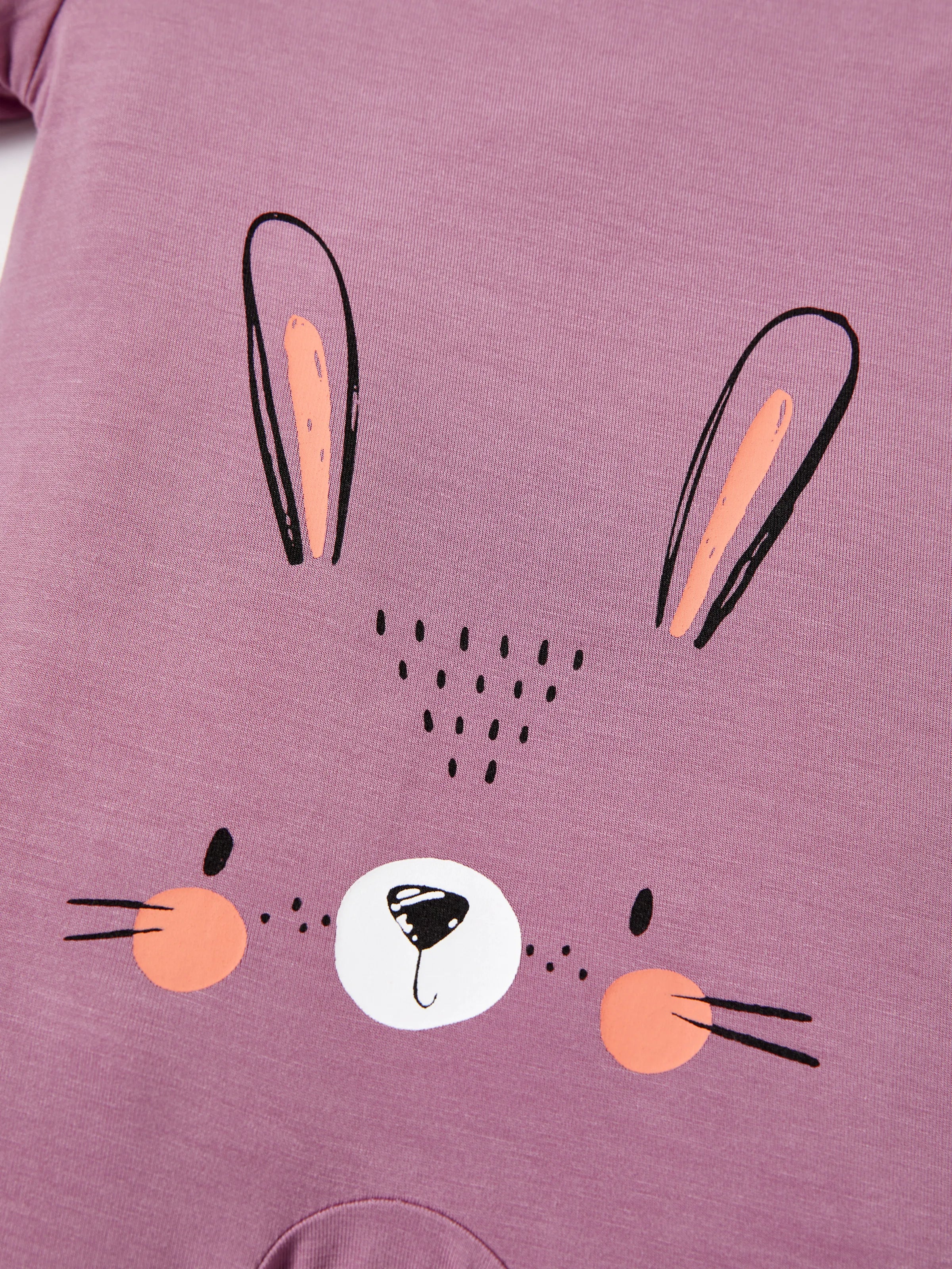 Bamboo Baby Boy / Girl Childlike Animal Pattern 2-way Zipper Footie Purple - Image 7