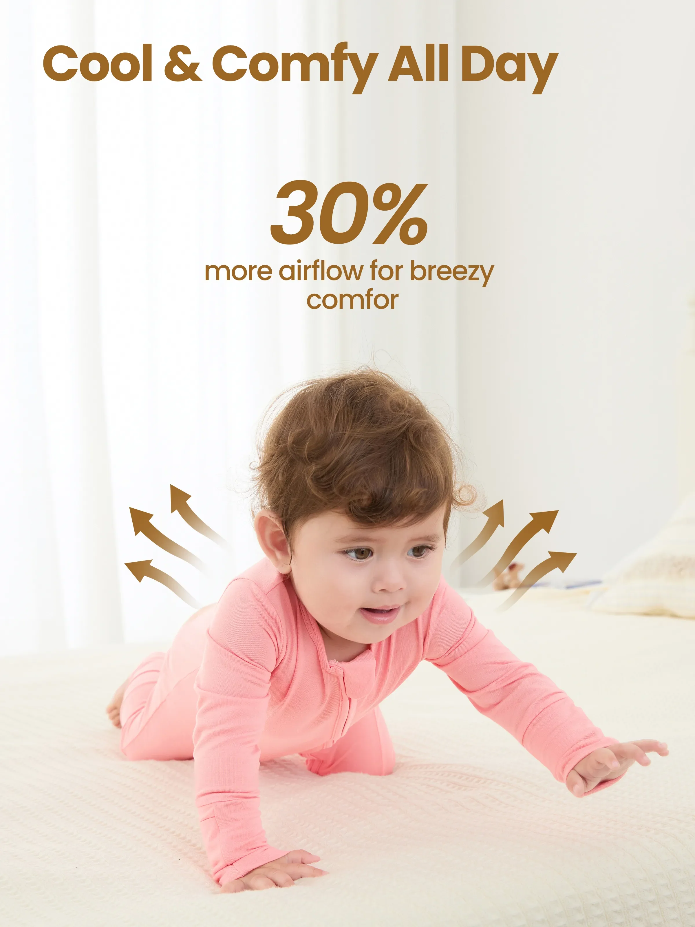 Bamboo Baby Boy / Girl Childlike Animal Pattern 2-way Zipper Footie Orange red - Image 3