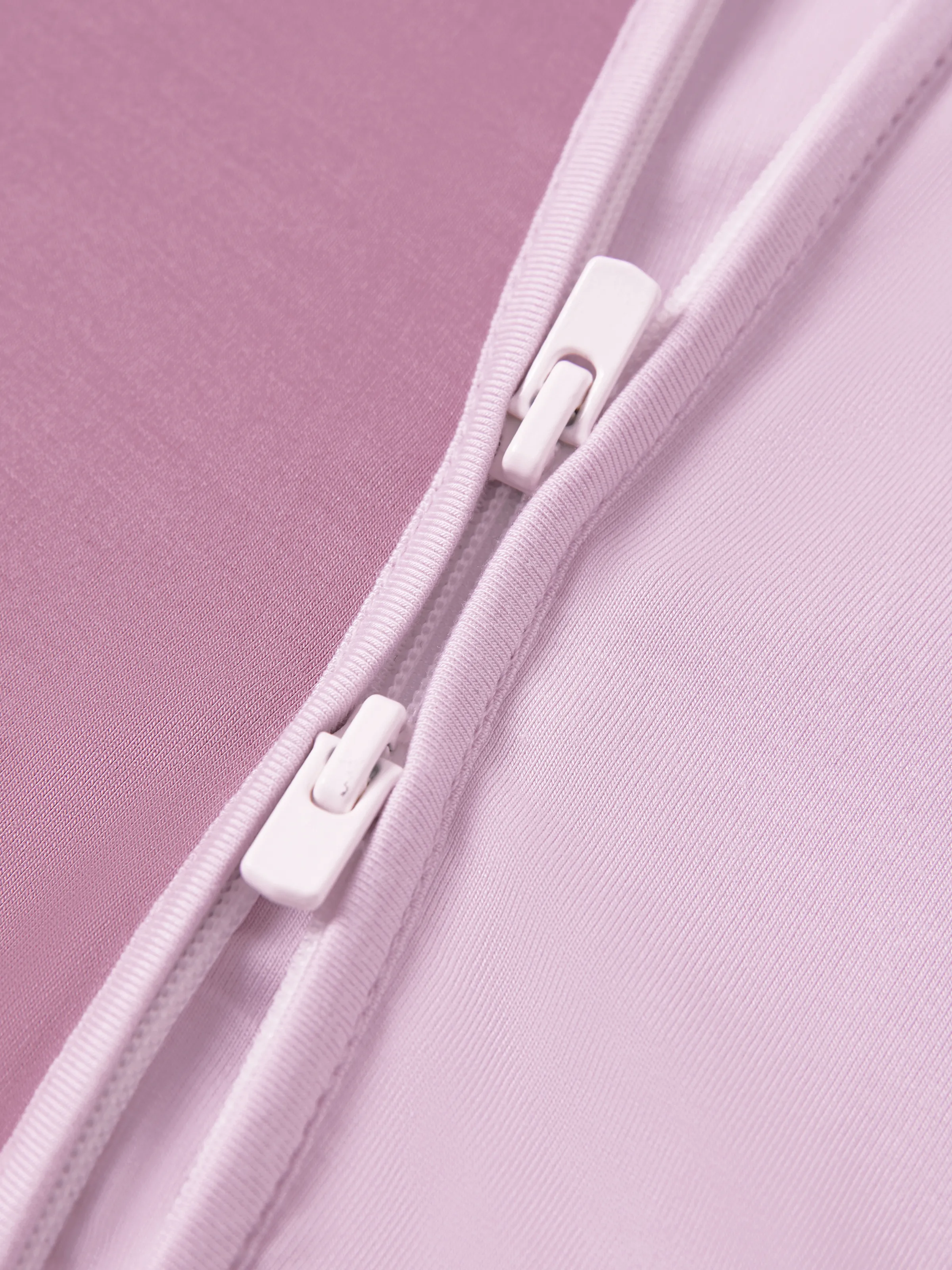 Bamboo Baby Boy / Girl Color Block 2-Way Zipper Anti Slip Long Sleeve Rompers Purple - Image 12