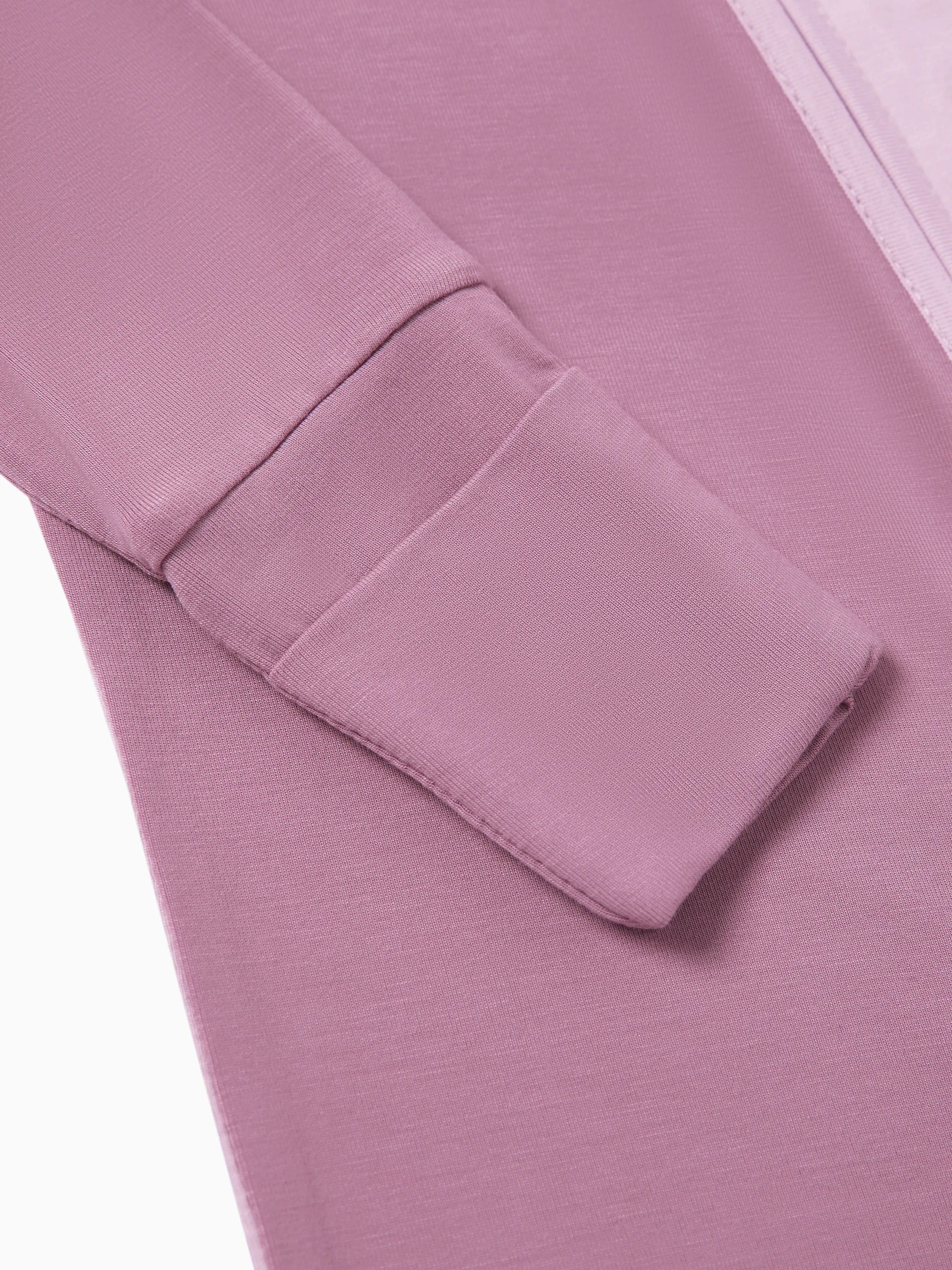 Bamboo Baby Boy / Girl Color Block 2-Way Zipper Anti Slip Long Sleeve Rompers Purple - Image 9