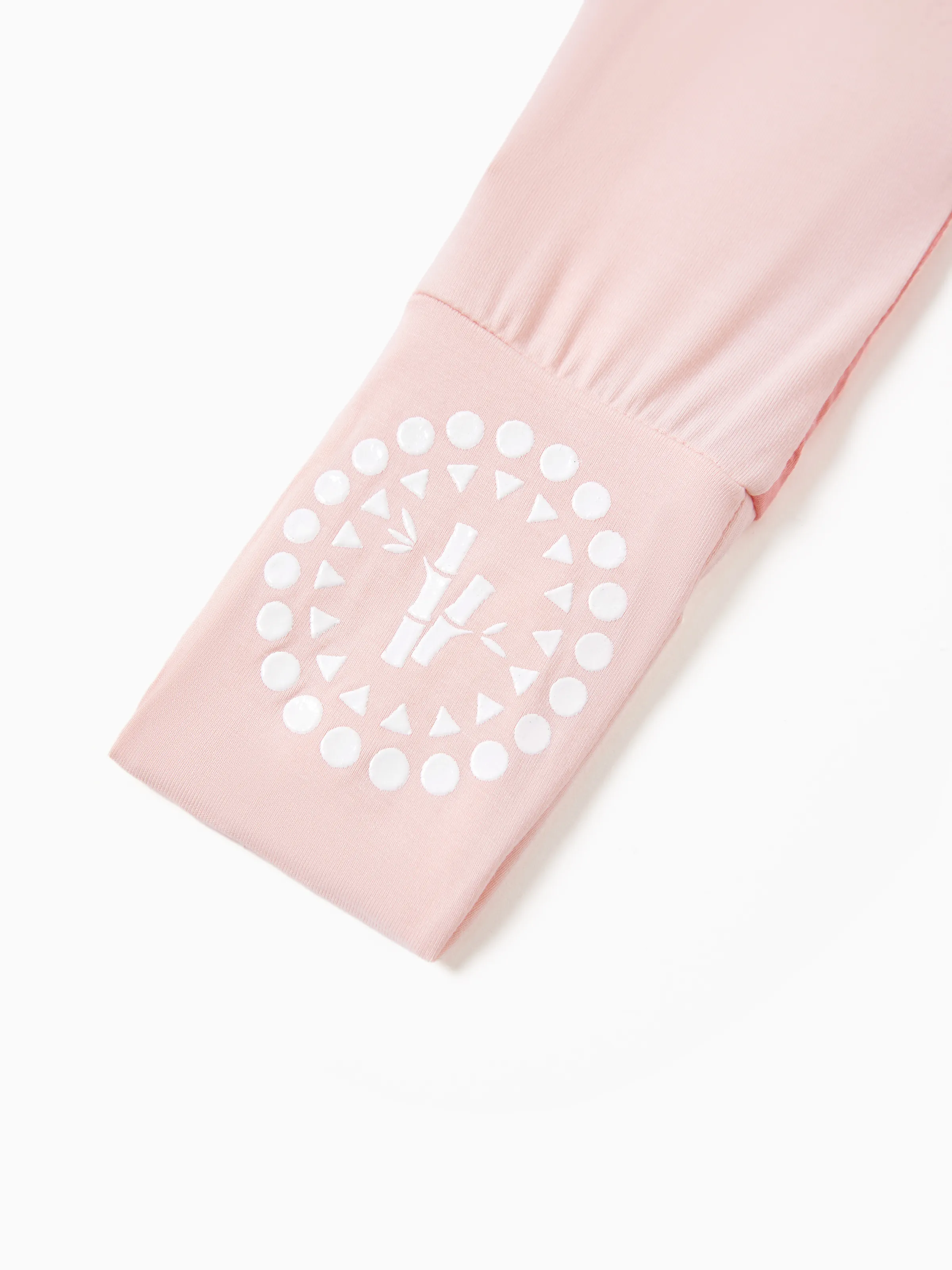 Bamboo Baby Boy / Girl Color Block 2-Way Zipper Anti Slip Long Sleeve Rompers Pink - Image 6