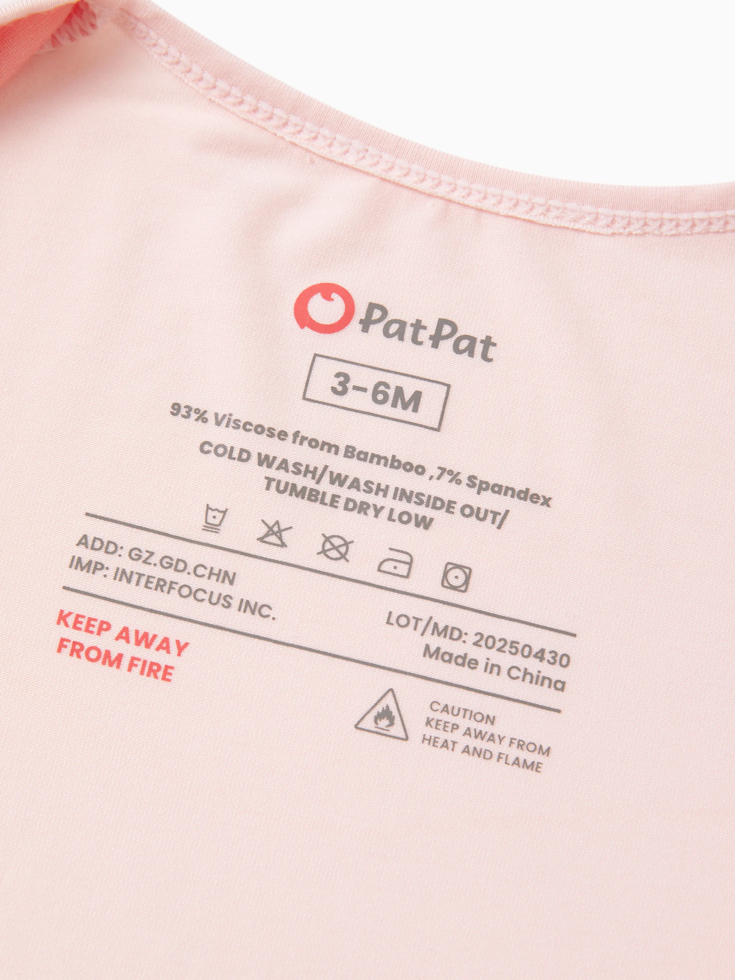 Bamboo Baby Boy / Girl Color Block 2-Way Zipper Anti Slip Long Sleeve Rompers Pink - Image 7