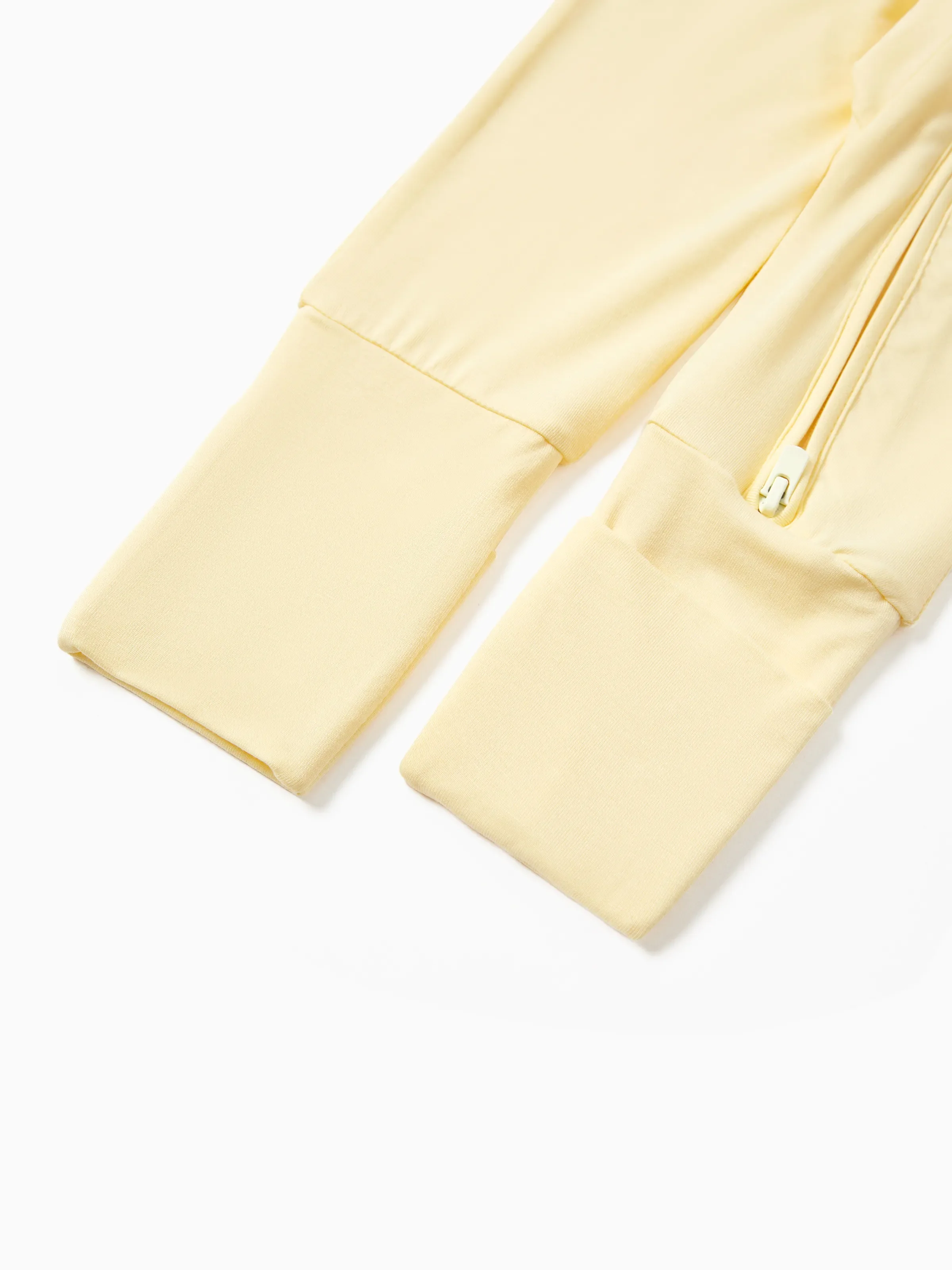 Bamboo Baby Boy/Girl 2-Pack Long Sleeve Romper 2-Way Zip Anti Slip Footie. Yellow - Image 5