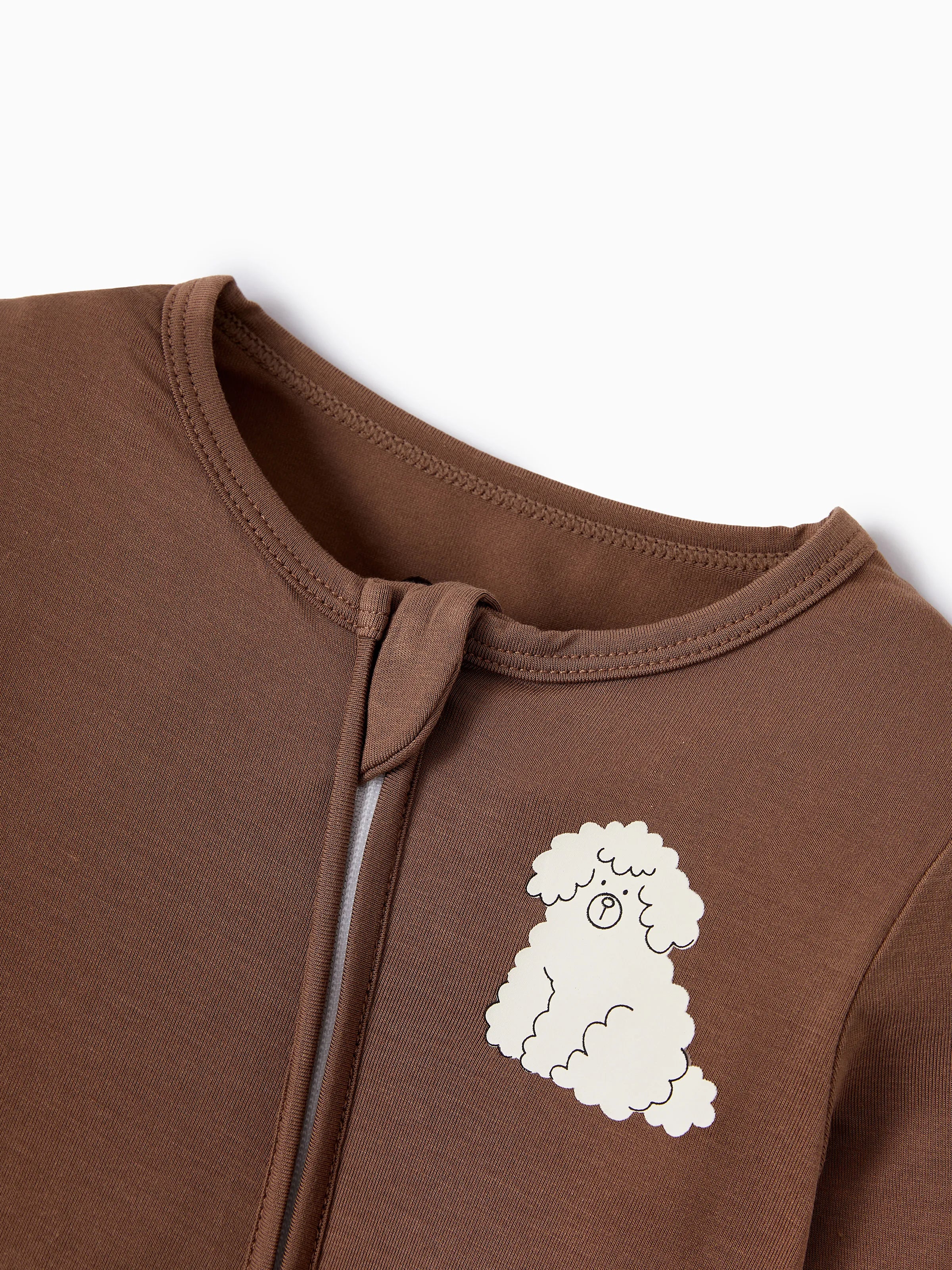 Bamboo Baby Boy/Girl 2-Pack Natural Animal or Plant Long Sleeve Romper 2-Way Zip Anti Slip Footie Brown - Image 11