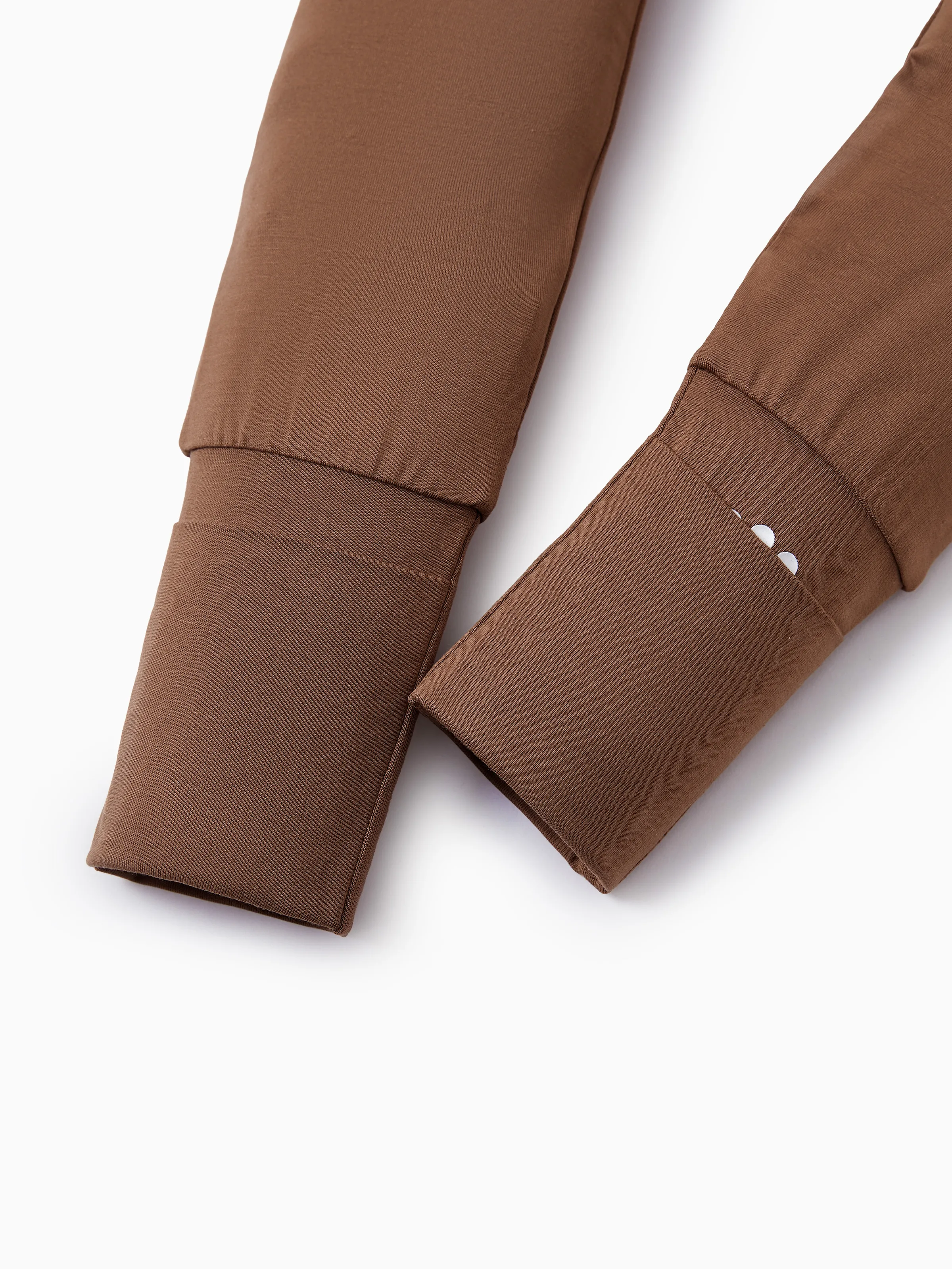 Bamboo Baby Boy/Girl 2-Pack Natural Animal or Plant Long Sleeve Romper 2-Way Zip Anti Slip Footie Brown - Image 13