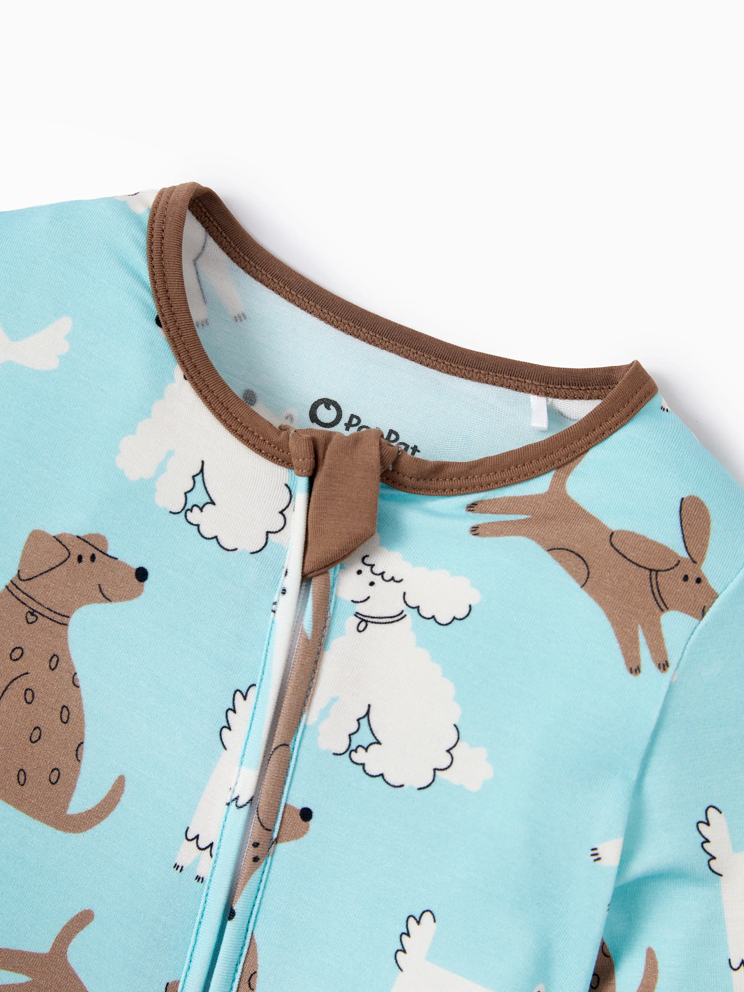 Bamboo Baby Boy/Girl 2-Pack Natural Animal or Plant Long Sleeve Romper 2-Way Zip Anti Slip Footie Brown - Image 4