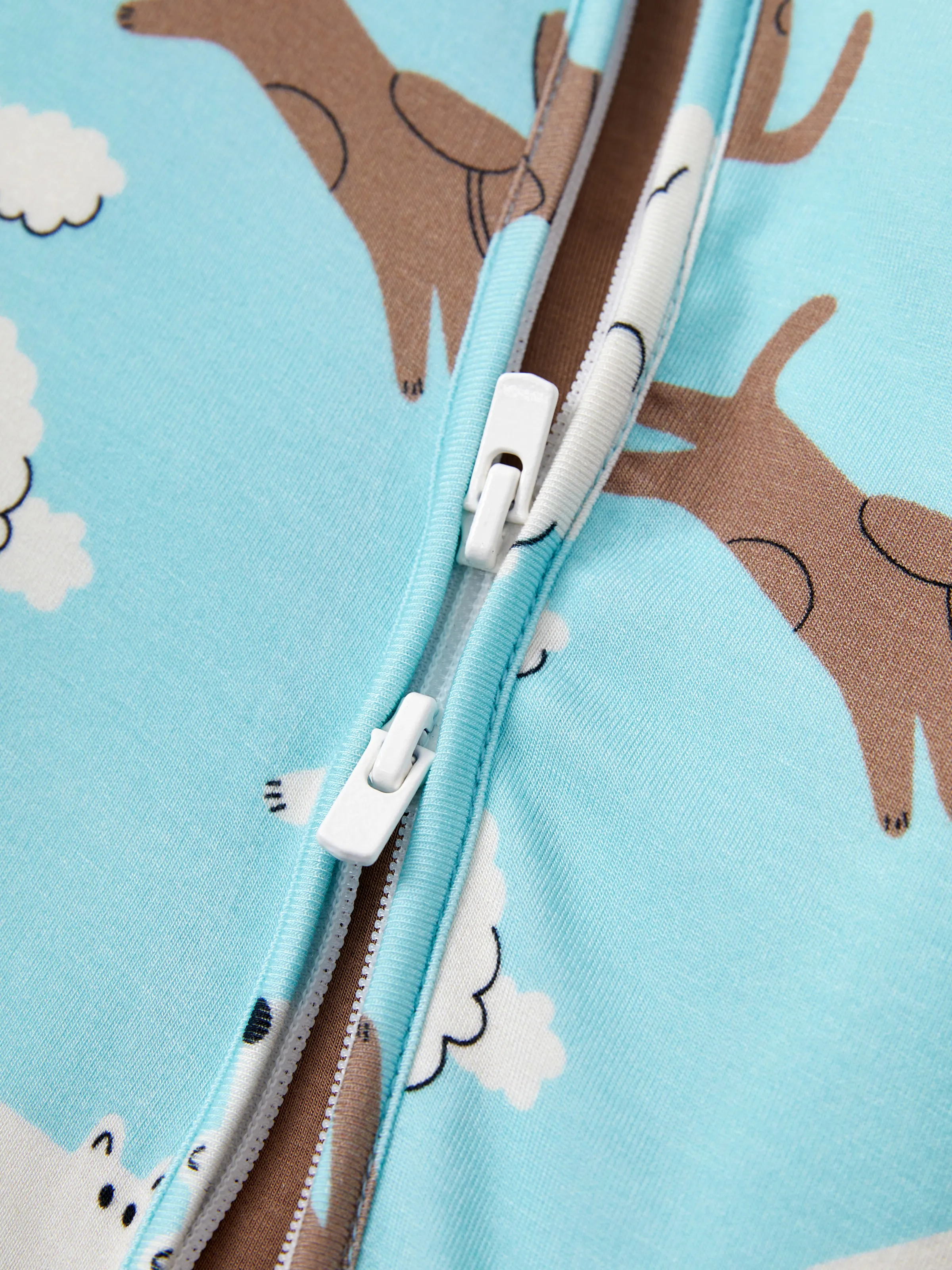 Bamboo Baby Boy/Girl 2-Pack Natural Animal or Plant Long Sleeve Romper 2-Way Zip Anti Slip Footie Brown - Image 6