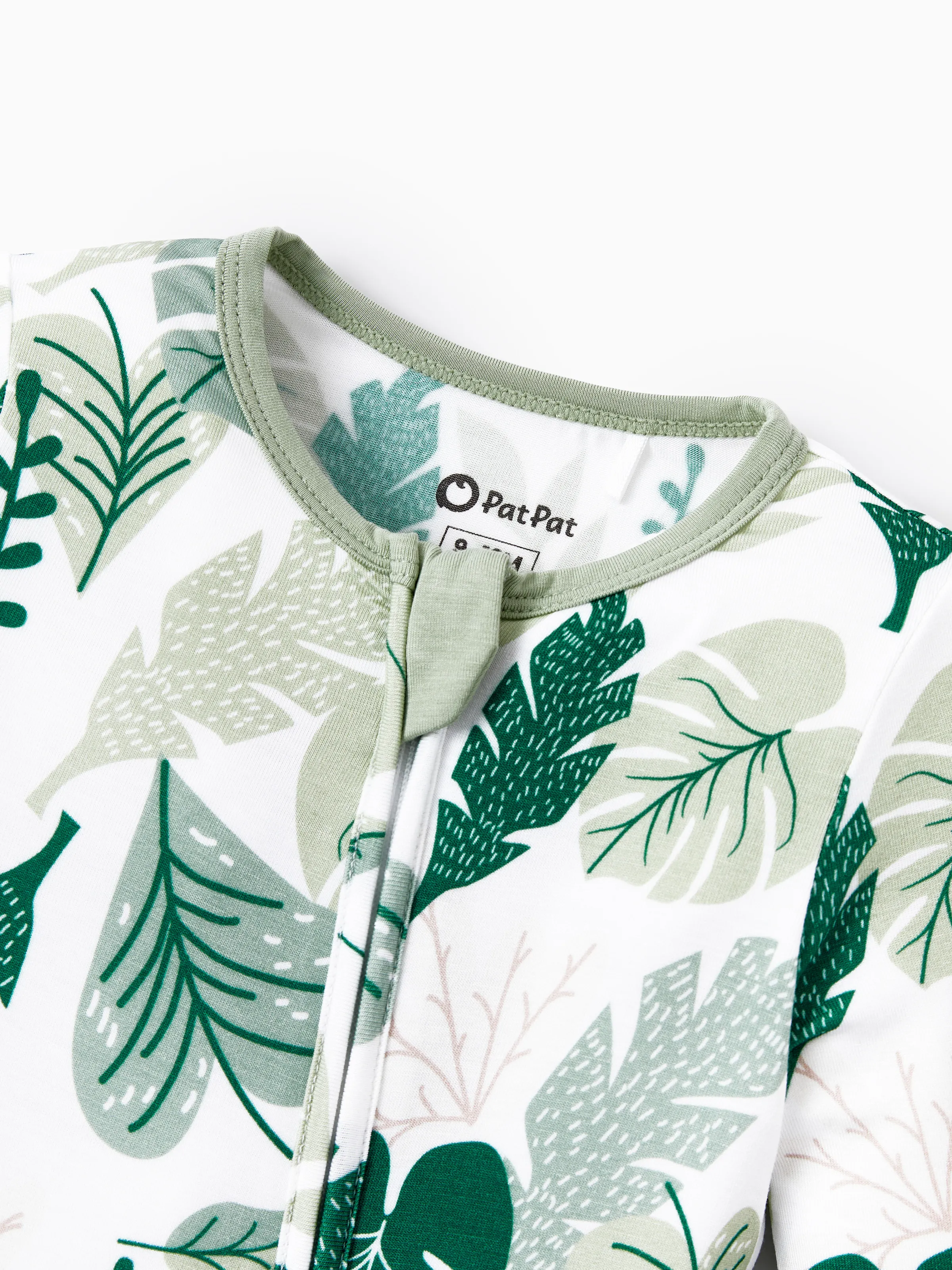 Bamboo Baby Boy/Girl 2-Pack Natural Animal or Plant Long Sleeve Romper 2-Way Zip Anti Slip Footie Green - Image 4