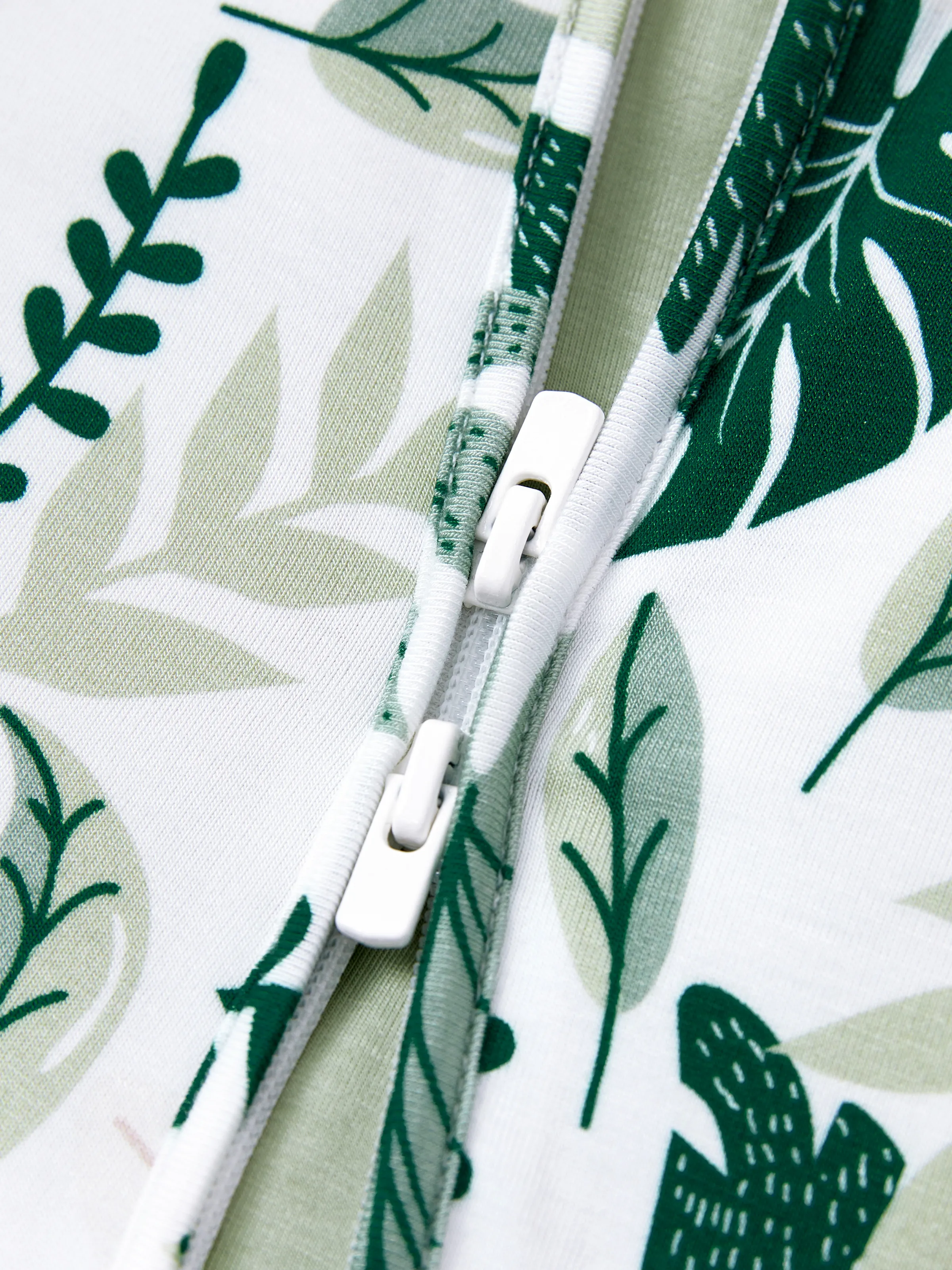 Bamboo Baby Boy/Girl 2-Pack Natural Animal or Plant Long Sleeve Romper 2-Way Zip Anti Slip Footie Green - Image 7