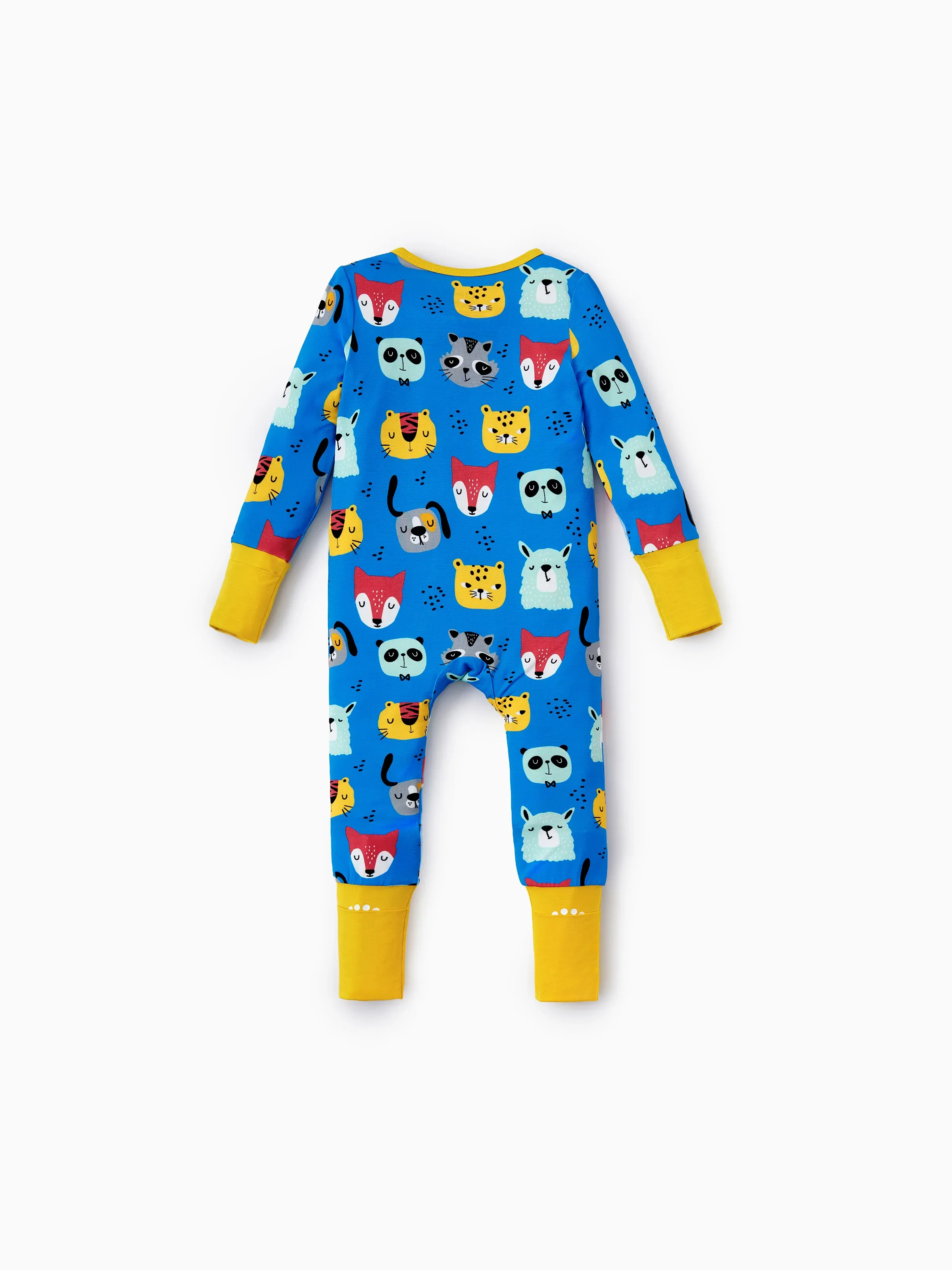 Bamboo Baby Boy/Girl 2-Pack Natural Animal or Plant Long Sleeve Romper 2-Way Zip Anti Slip Footie Yellow - Image 10