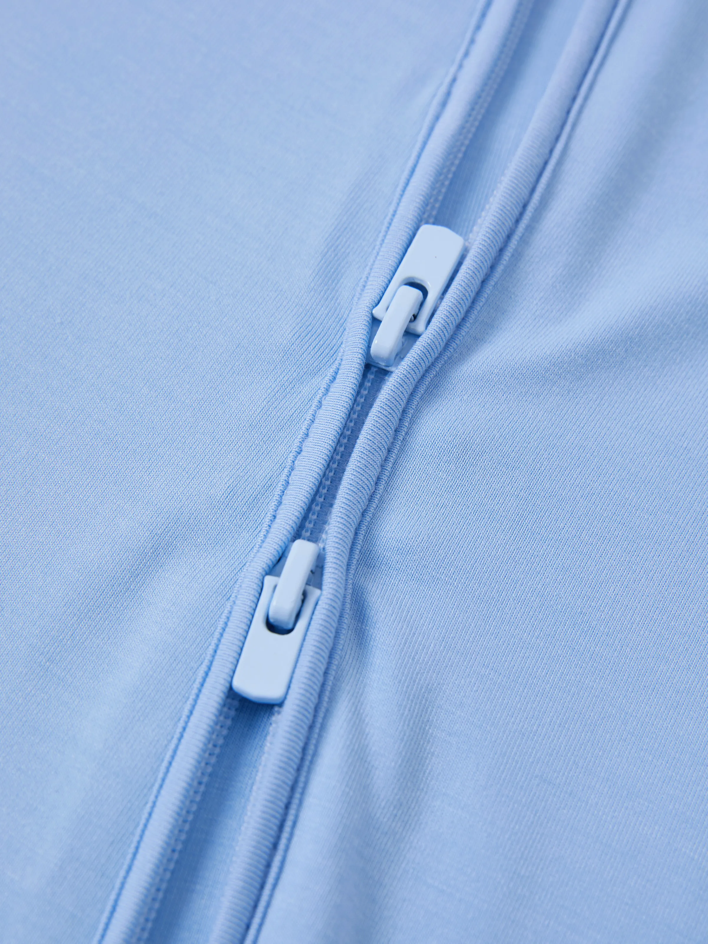 Bamboo Baby Boy/Girl 2-Pack Solid&Bee Printed 2-Way Zipper Anti Slip Footie Blue - Image 15