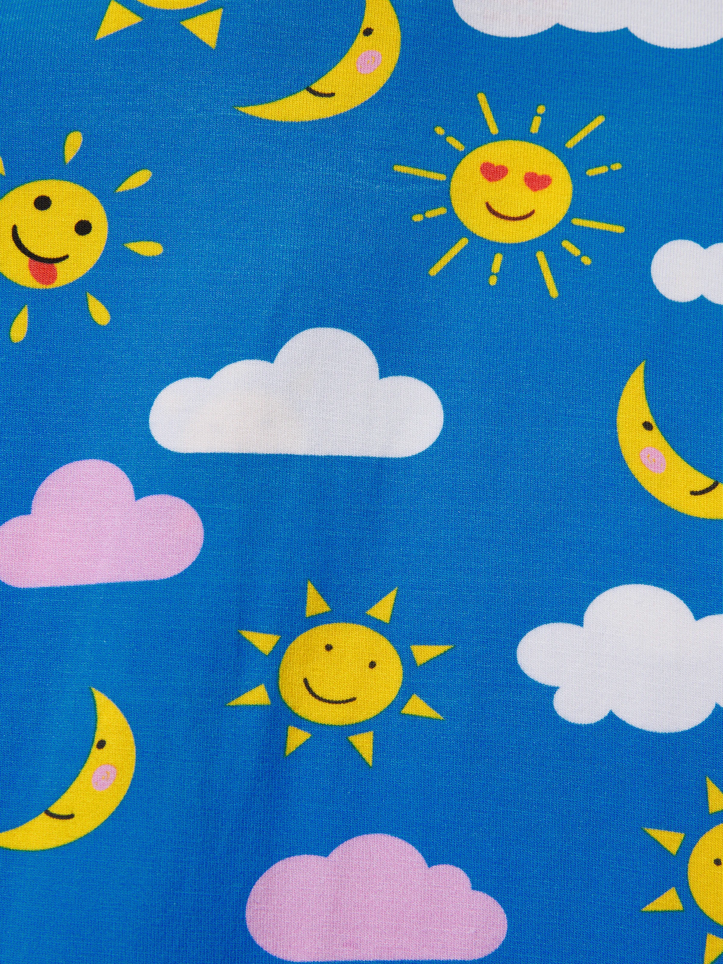 Bamboo Baby Boy/Girl 2-Pack Solid&Bee Printed 2-Way Zipper Anti Slip Footie Blue - Image 9