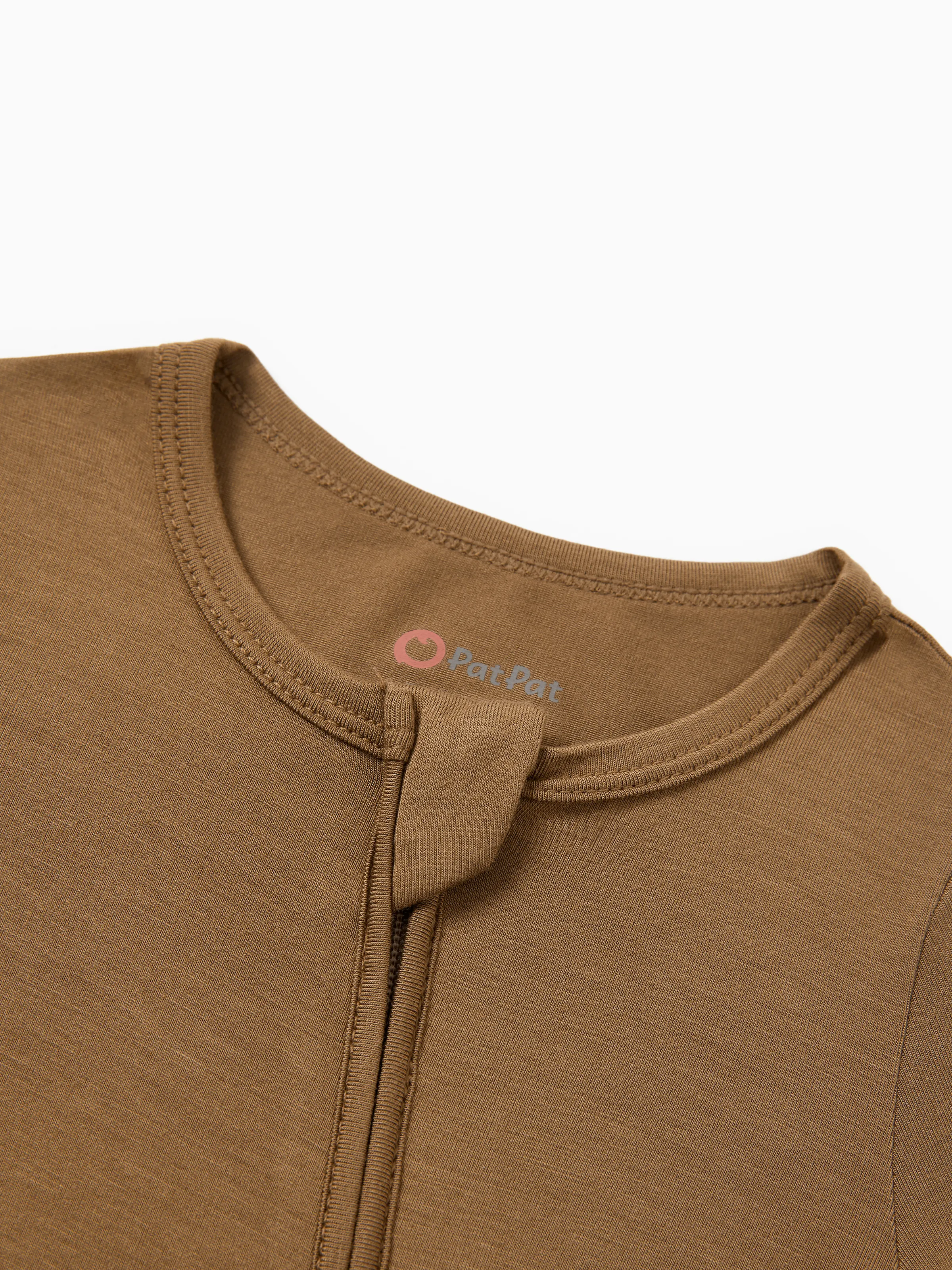 Bamboo Baby Boy/Girl 2-Pack Solid&Bee Printed 2-Way Zipper Anti Slip Footie Coffee - Image 14