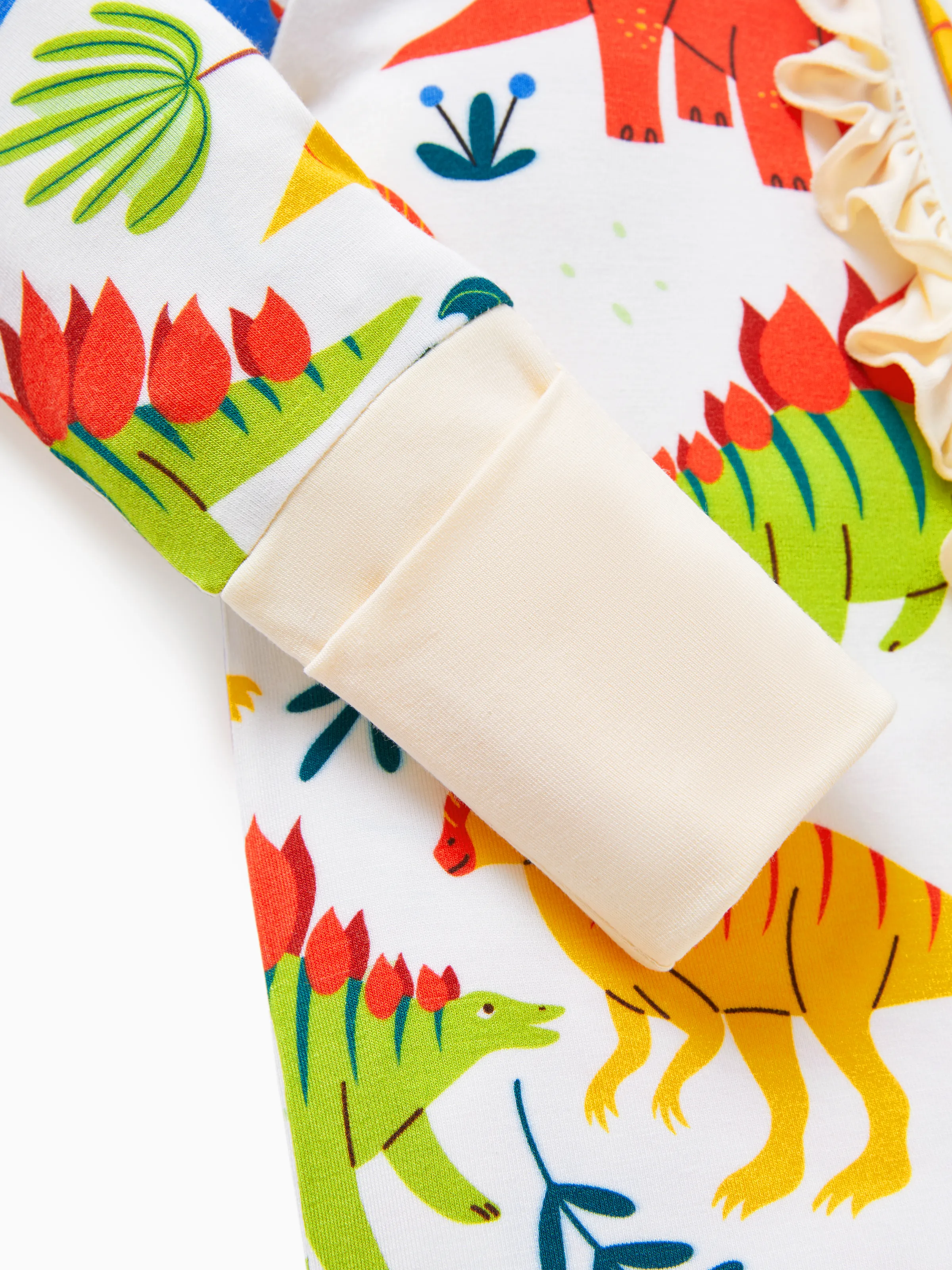 Bamboo Baby Boy/Girl Animal Printed 2-Way Zipper Anti Slip Long-sleeve Footie with Hairband Apricot Yellow - Image 13