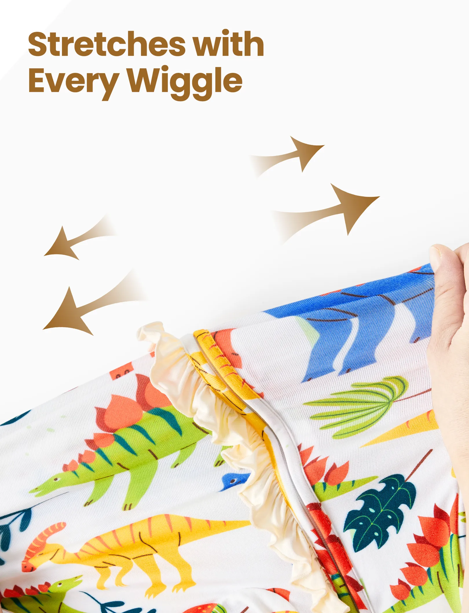 Bamboo Baby Boy/Girl Animal Printed 2-Way Zipper Anti Slip Long-sleeve Footie with Hairband Apricot Yellow - Image 5