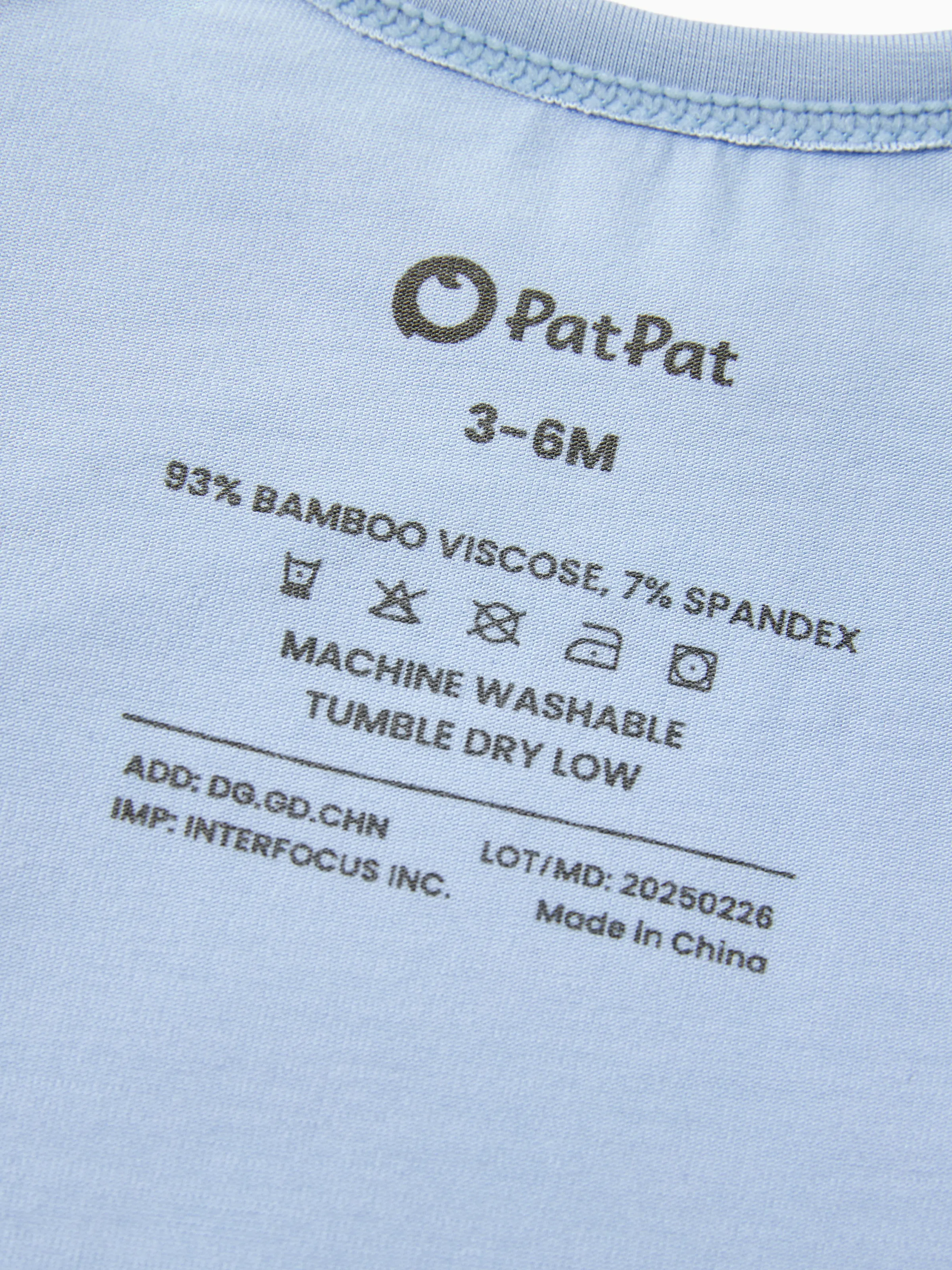 Bamboo Baby Girl Solid Color 3-Piece Rompers Set Blue - Image 4