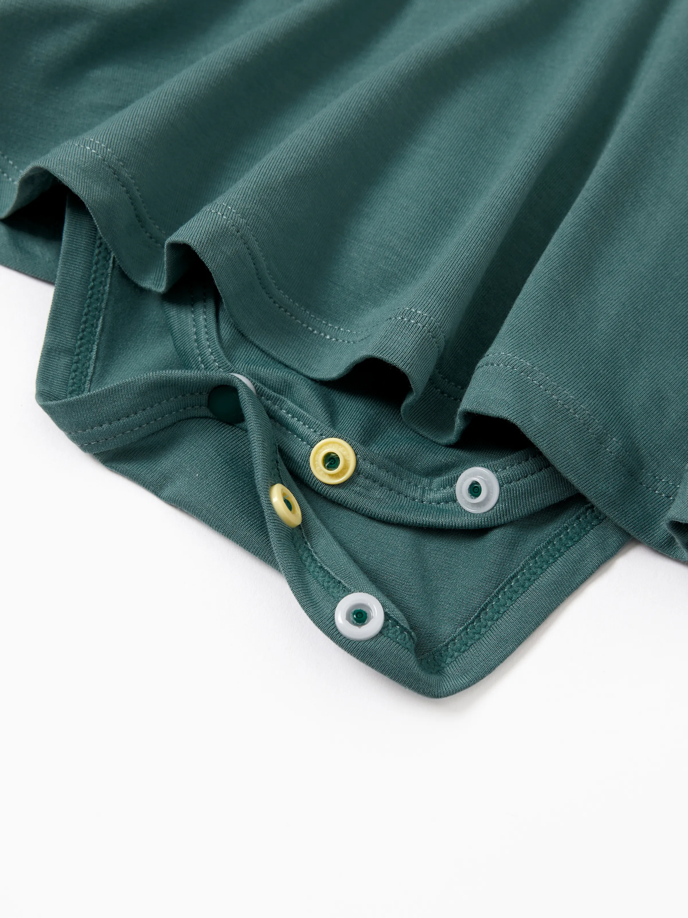 Bamboo Baby Girl Solid Color 3-Piece Rompers Set Green - Image 5