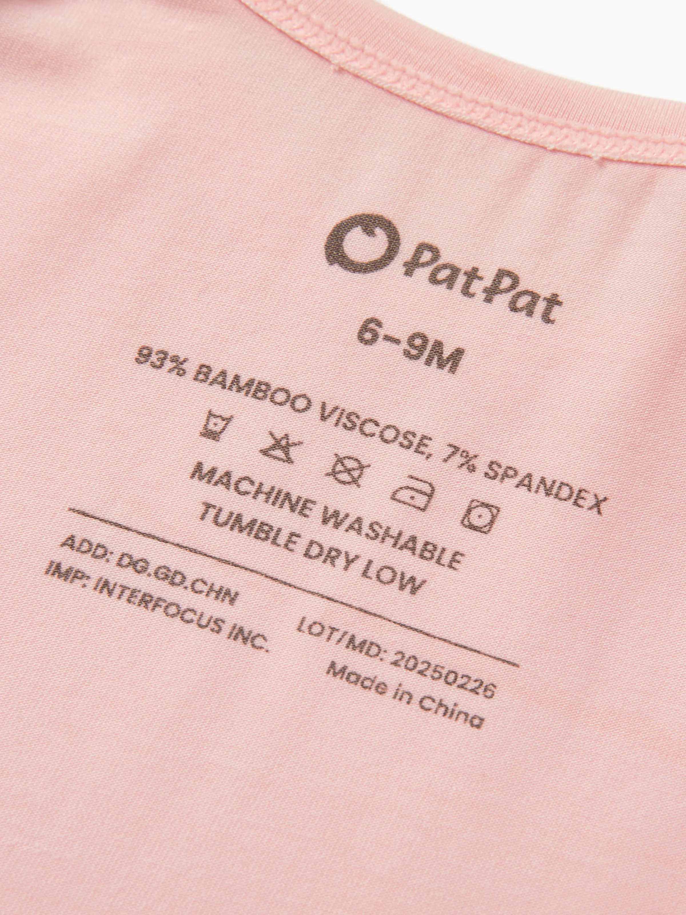 Bamboo Baby Girl Solid Color 3-Piece Rompers Set Pink - Image 4