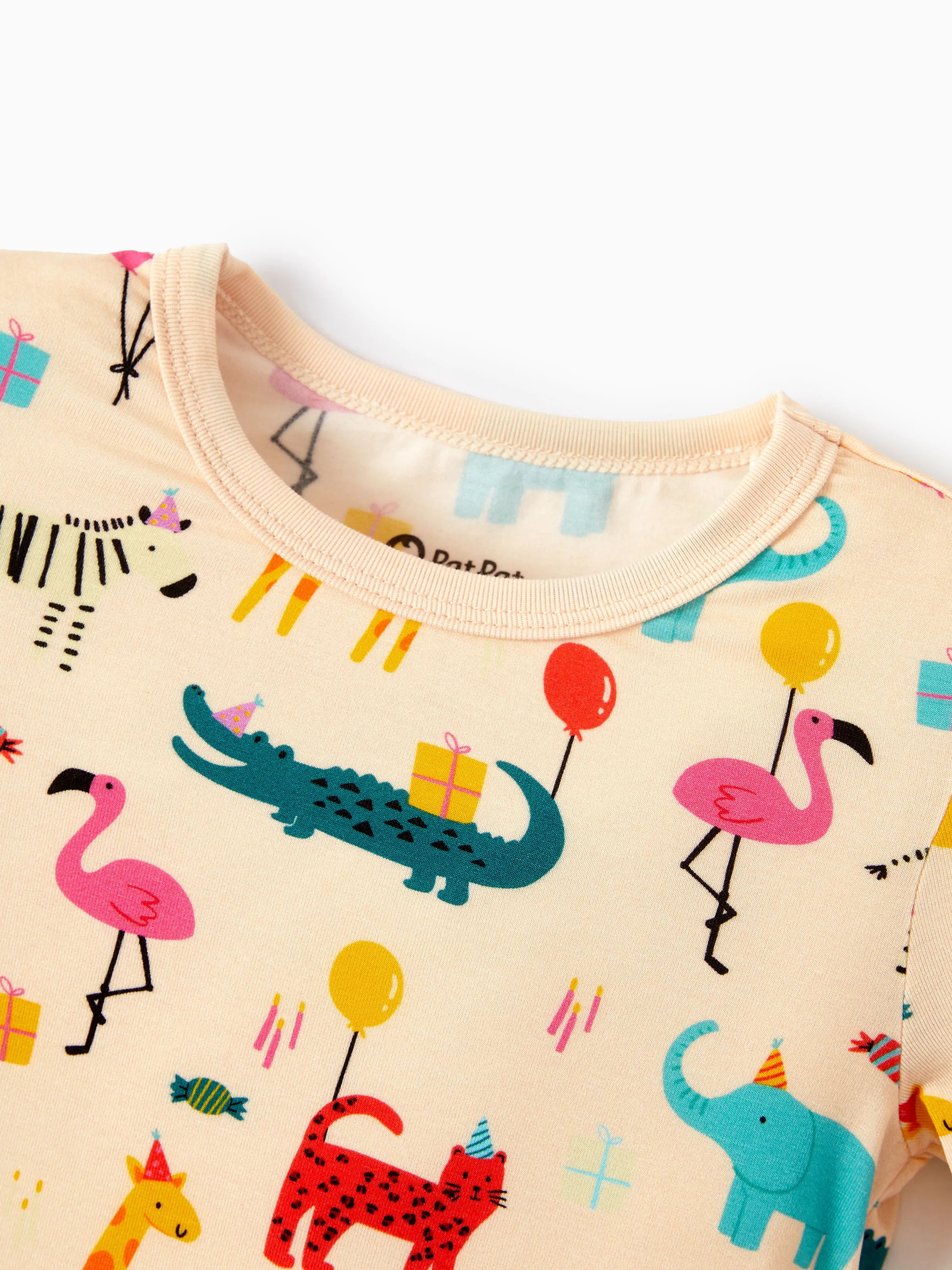 Bamboo Baby/Toddler 2pcs Childlike Printed Snug-Fitting Pajama Sets Pale Yellow - Image 3