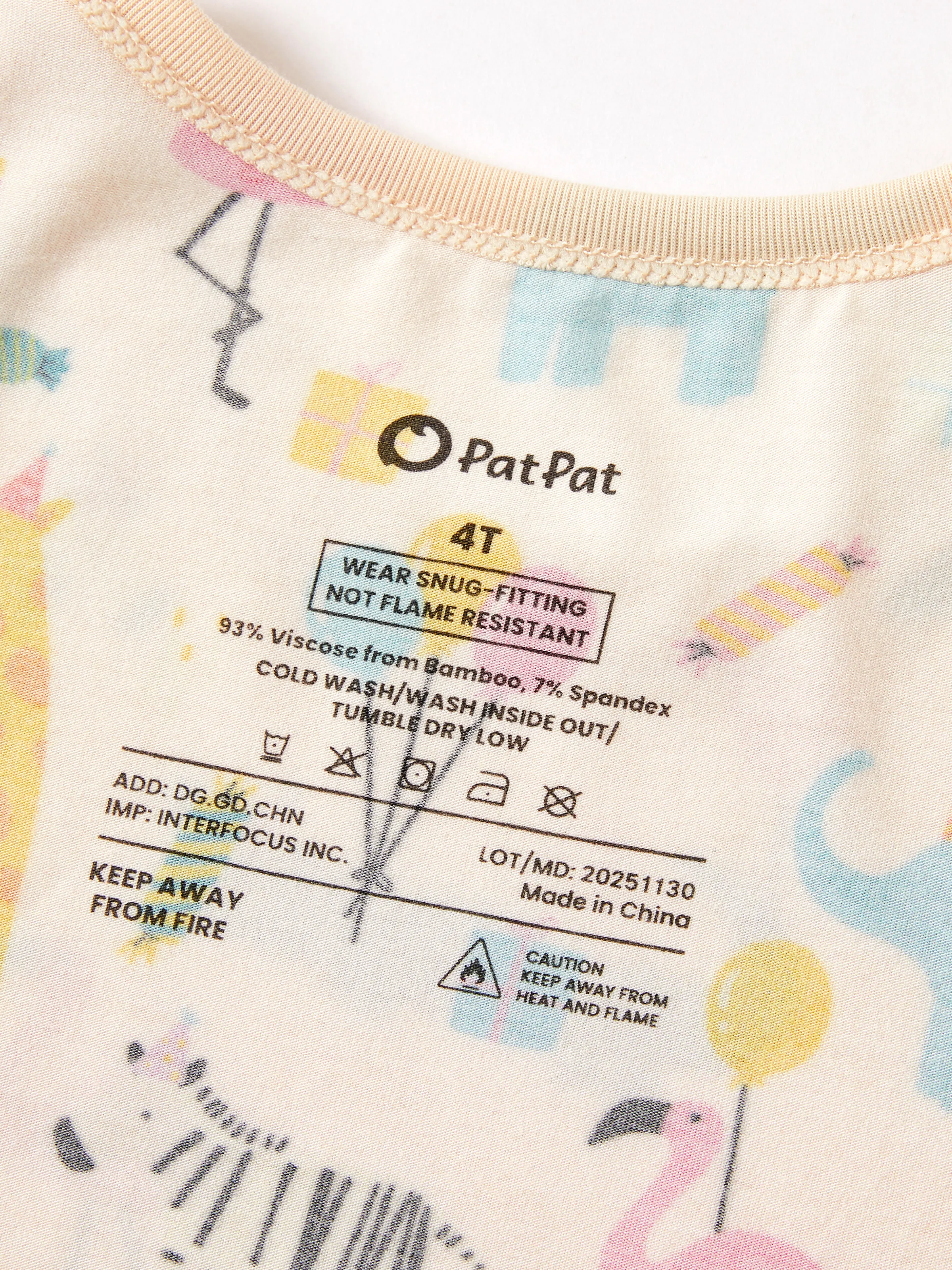 Bamboo Baby/Toddler 2pcs Childlike Printed Snug-Fitting Pajama Sets Pale Yellow - Image 4