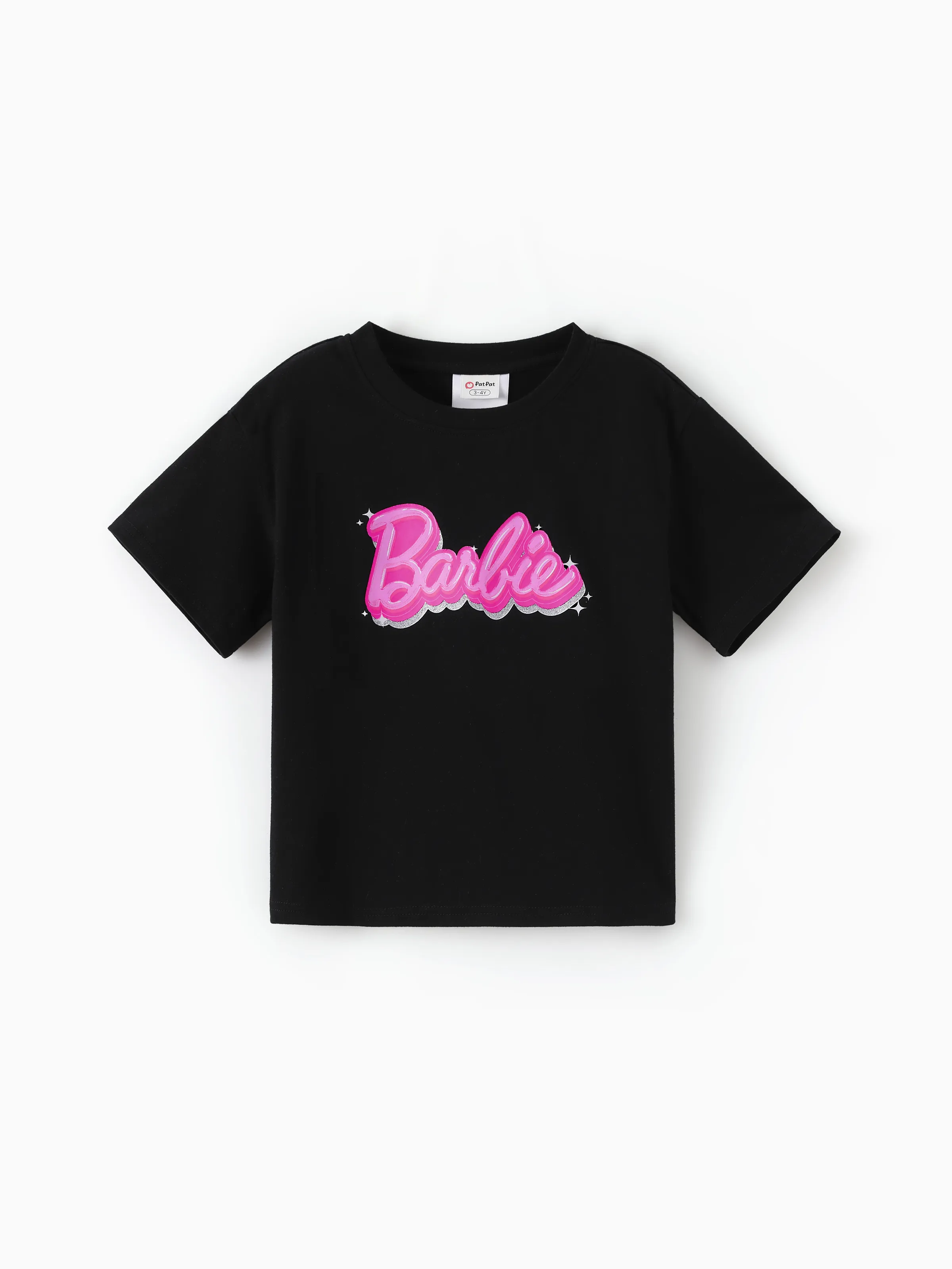 Barbie Mommy and Me Letter Print Short Sleeve Cotton Tee Black - Image 7