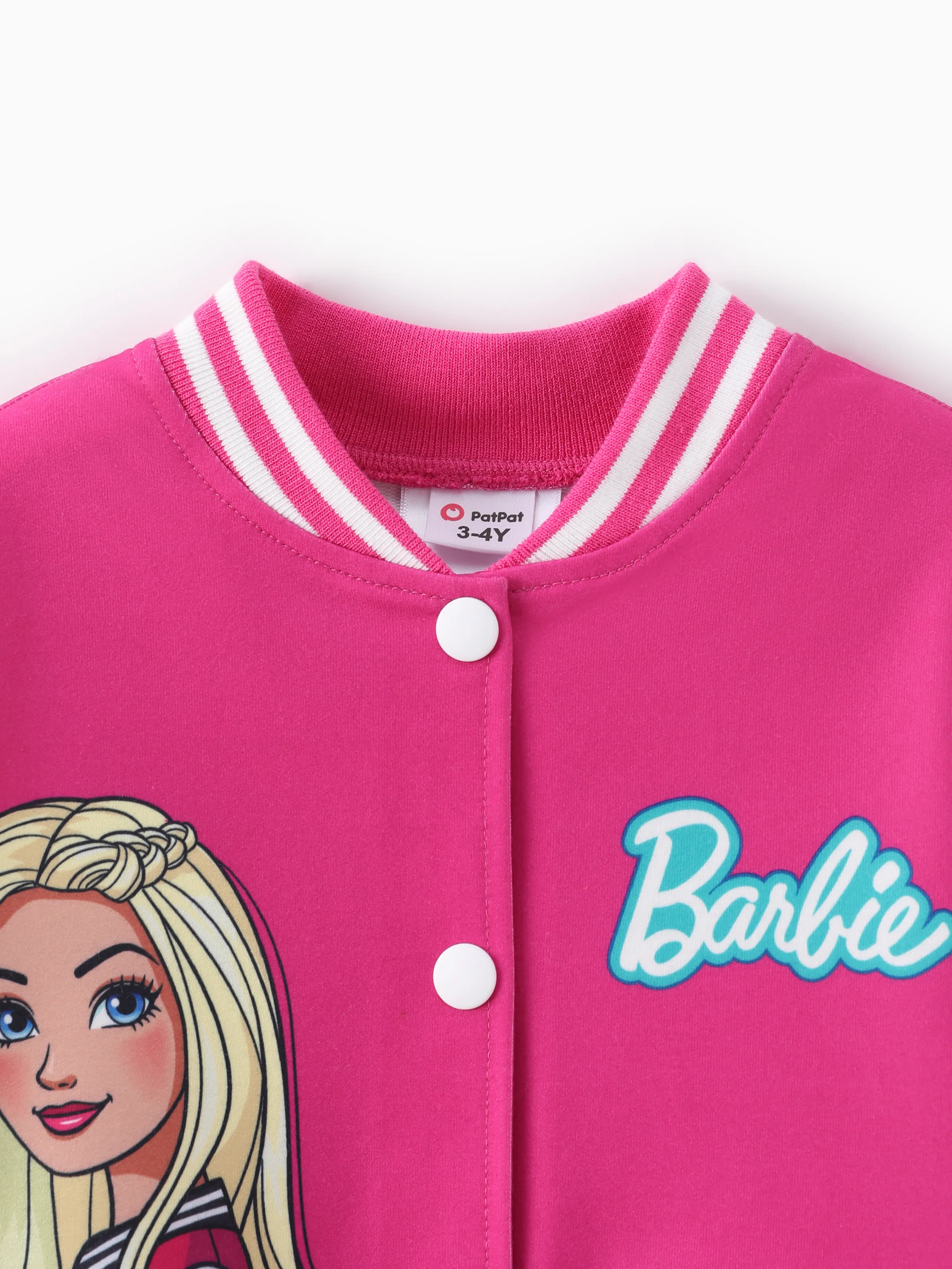 Barbie Outfit Toddler/Kid Girl Naia™ Letter Print Colorblock Lightweight Bomber Jacket Roseo - Image 3