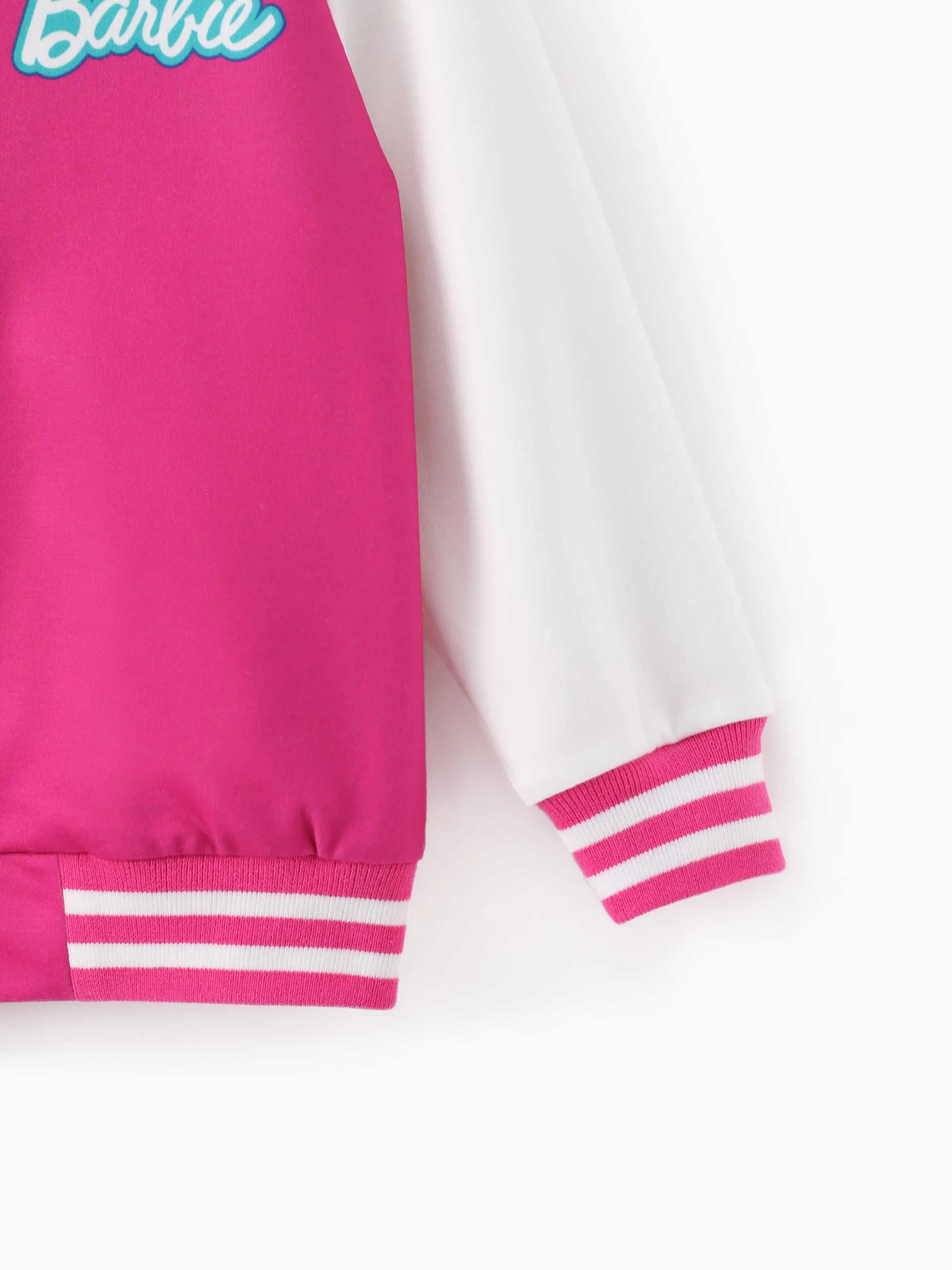 Barbie Outfit Toddler/Kid Girl Naia™ Letter Print Colorblock Lightweight Bomber Jacket Roseo - Image 4
