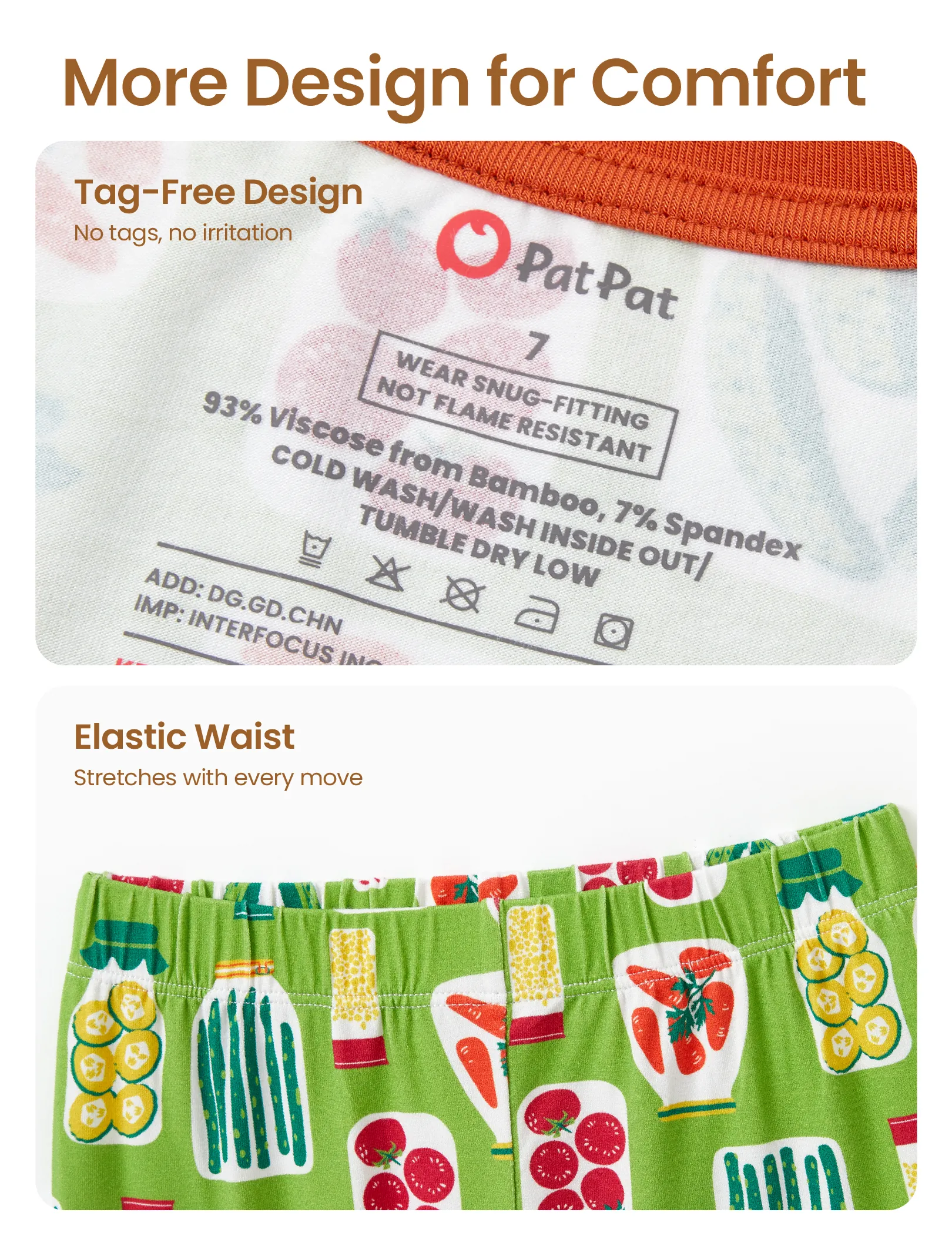 Christmas / Halloween Pajama 2-Piece Upgraded Thick Bamboo Pajama Set With Childlike Print for Toddler / Kids Girl (Snug-Fitting) Green - Image 4