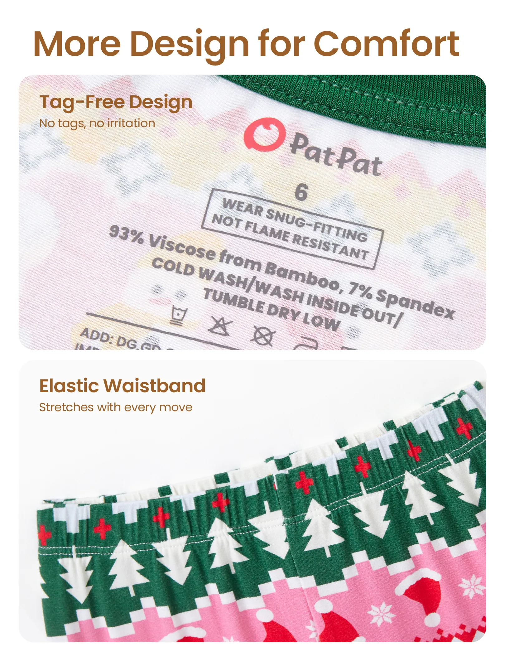 Christmas / Halloween Pajama 2-Piece Upgraded Thick Bamboo Pajama Set With Childlike Print for Toddler / Kids Girl (Snug-Fitting) Multi-color - Image 5