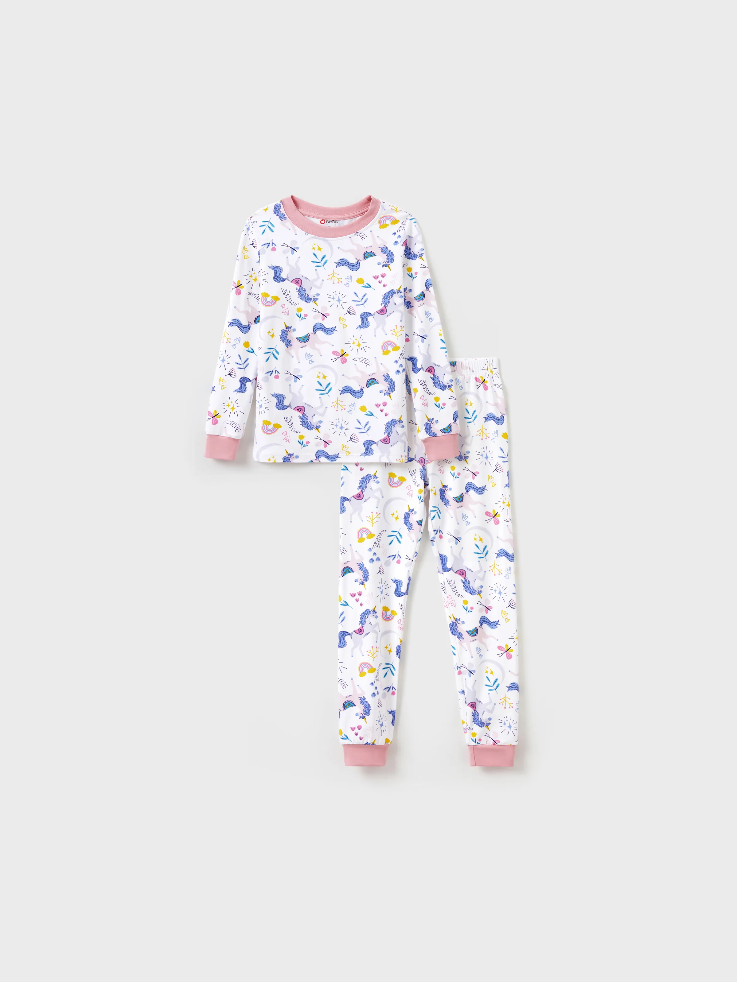 Christmas / Halloween Pajama 2-Piece Upgraded Thick Bamboo Pajama Set With Childlike Print for Toddler / Kids Girl (Snug-Fitting) Pink - Image 7