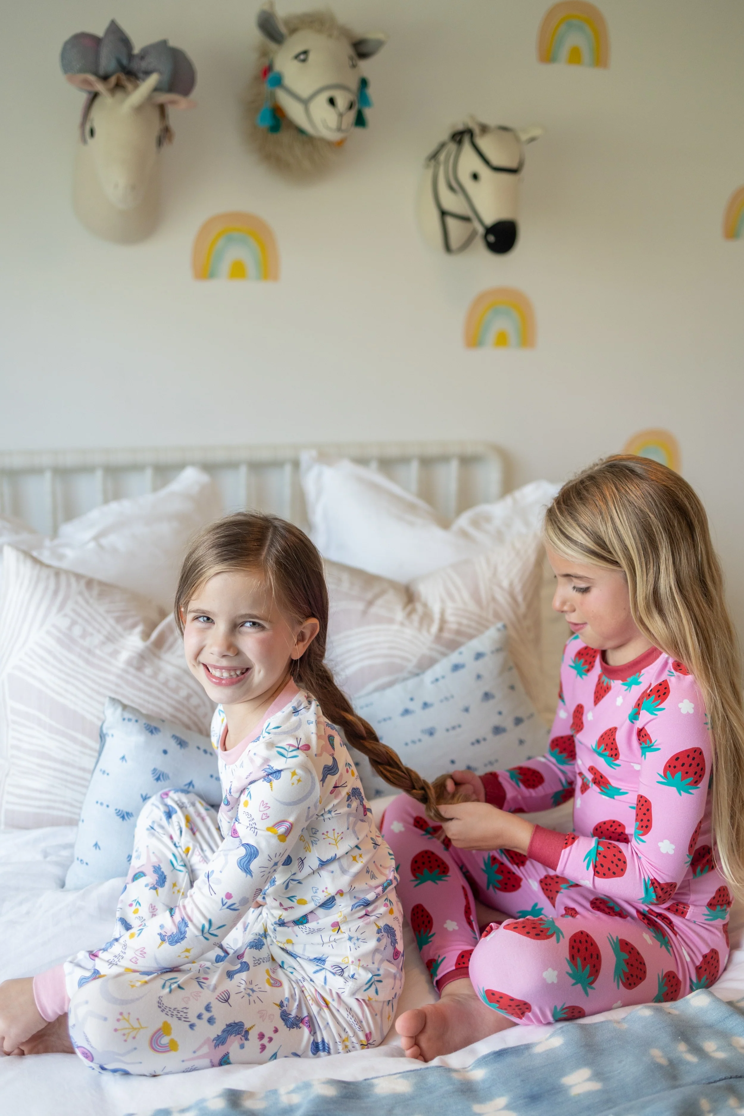 Christmas / Halloween Pajama 2-Piece Upgraded Thick Bamboo Pajama Set With Childlike Print for Toddler / Kids Girl (Snug-Fitting) Red - Image 9