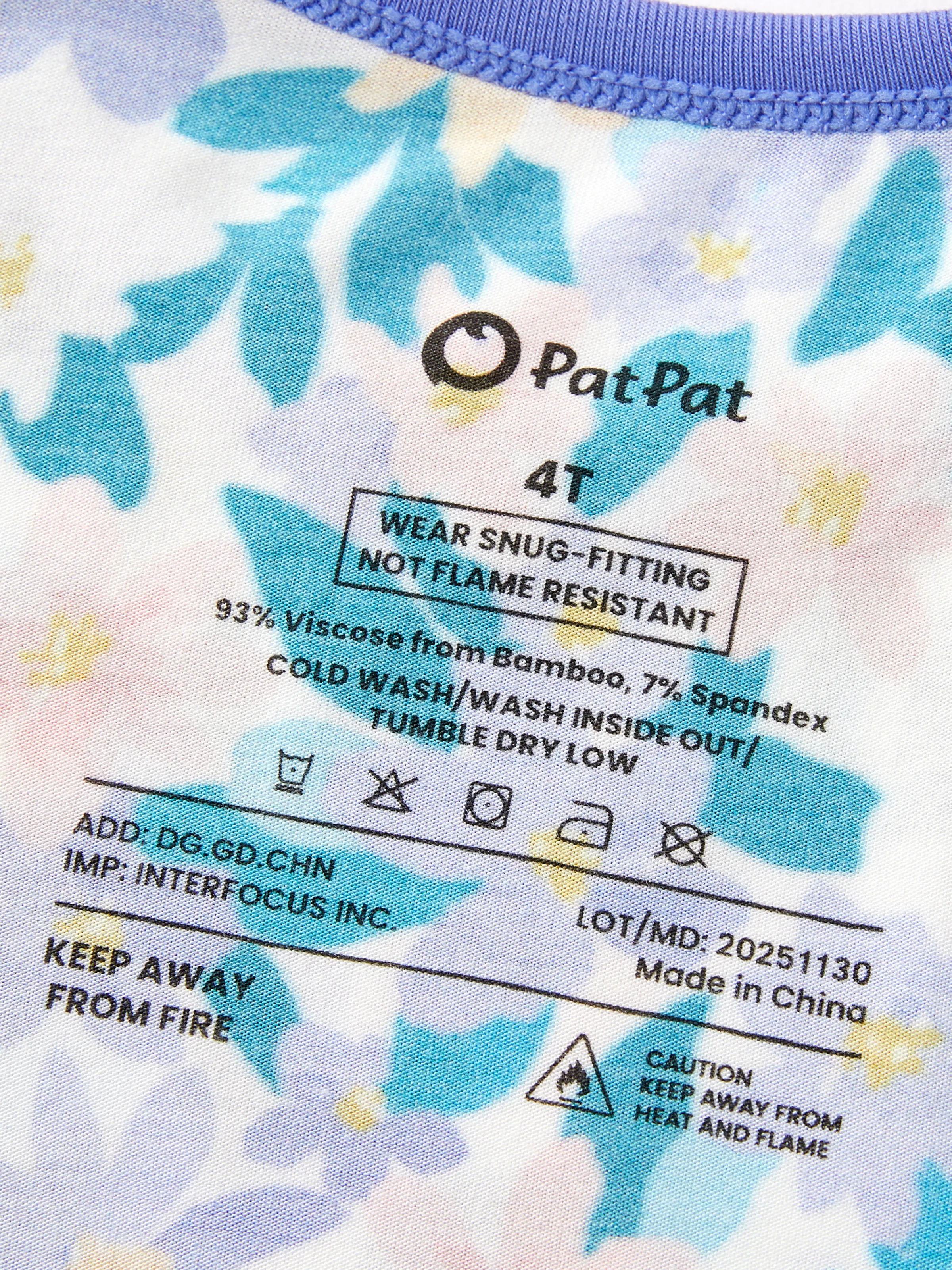 Christmas / Halloween Pajama 2-piece Bamboo Pajamas Set With Childlike Print for Baby / Toddler( Snug-Fitting) Violet - Image 3