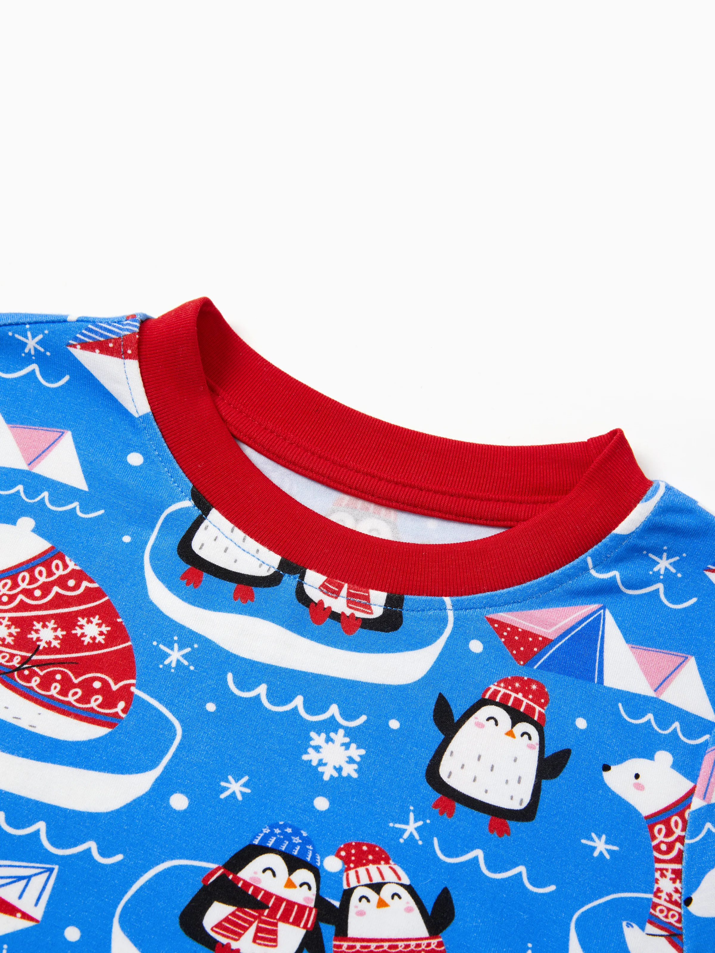 Christmas / Halloween Pajamas 2-piece Bamboo Pajamas Set With Playful Print for Toddler / Kids ( Snug-Fitting) Light Blue - Image 8