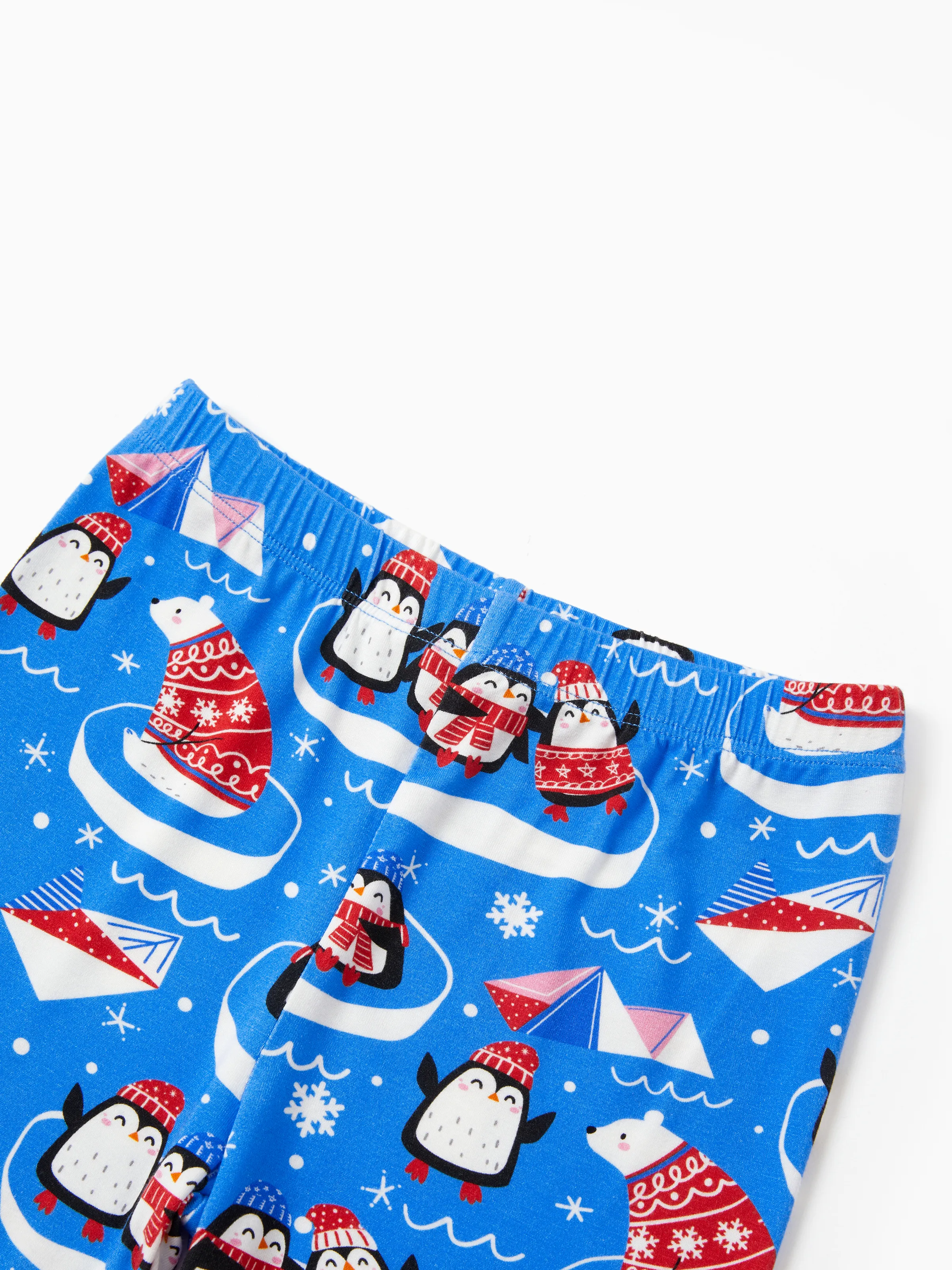 Christmas / Halloween Pajamas 2-piece Bamboo Pajamas Set With Playful Print for Toddler / Kids ( Snug-Fitting) Light Blue - Image 9