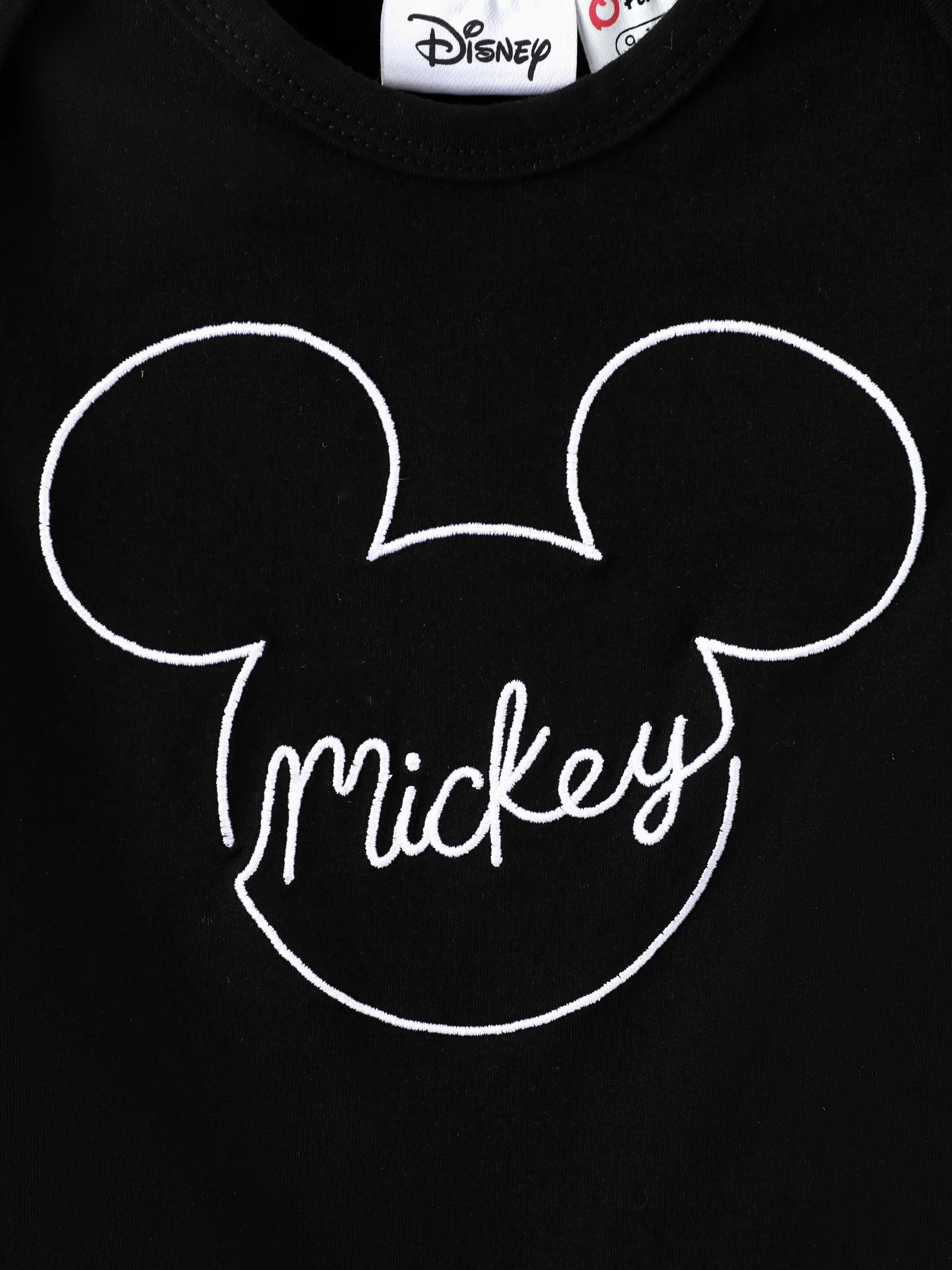 Disney Mickey and Friends Family matching 1pc Mickey Mouse Allover Print Sporty Dress/Cotton Top /Romper Expression Casual Suits Family Set Black - Image 14