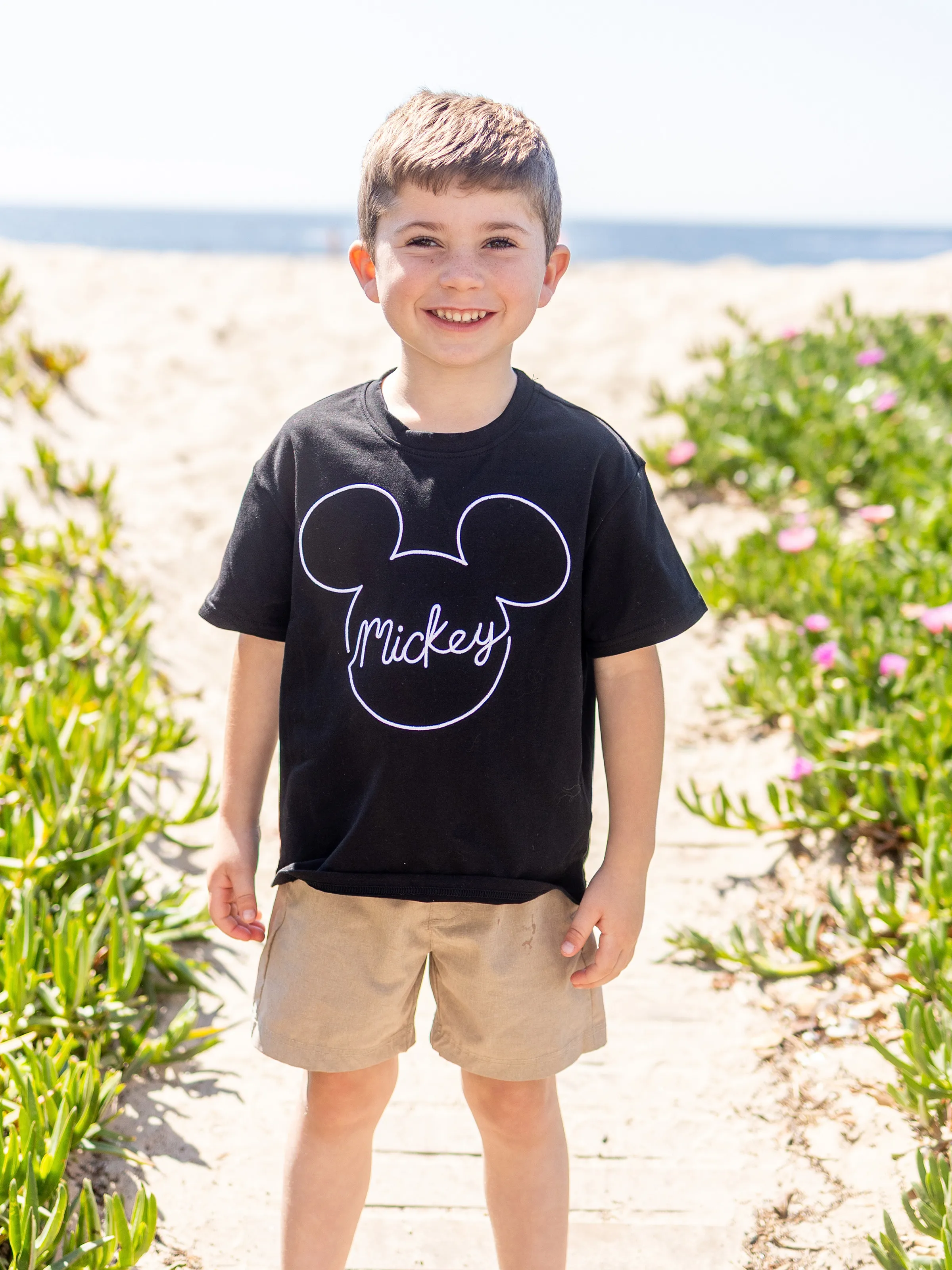 Disney Mickey and Friends Family matching 1pc Mickey Mouse Allover Print Sporty Dress/Cotton Top /Romper Expression Casual Suits Family Set Black - Image 17