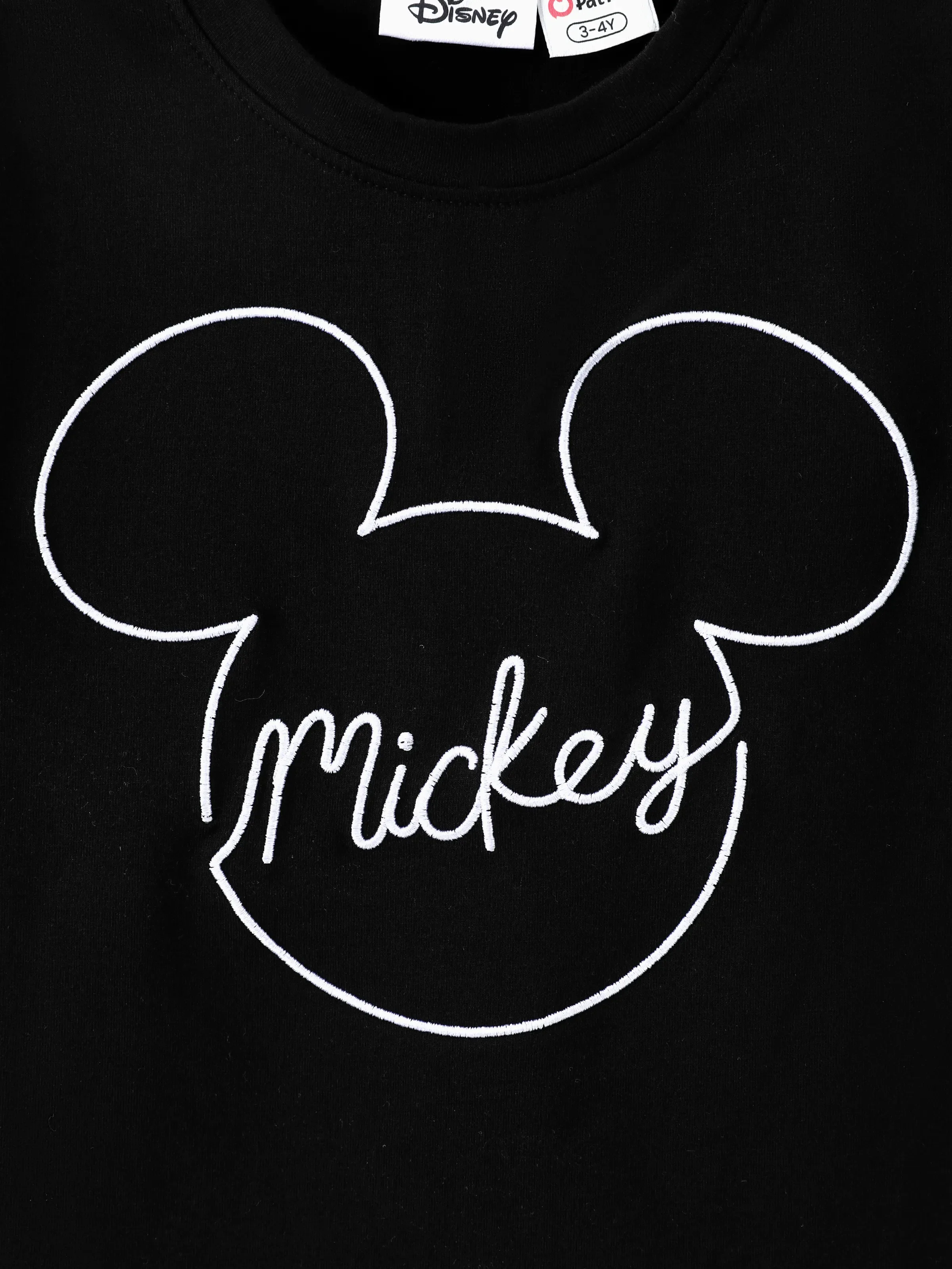 Disney Mickey and Friends Family matching 1pc Mickey Mouse Allover Print Sporty Dress/Cotton Top /Romper Expression Casual Suits Family Set Black - Image 20