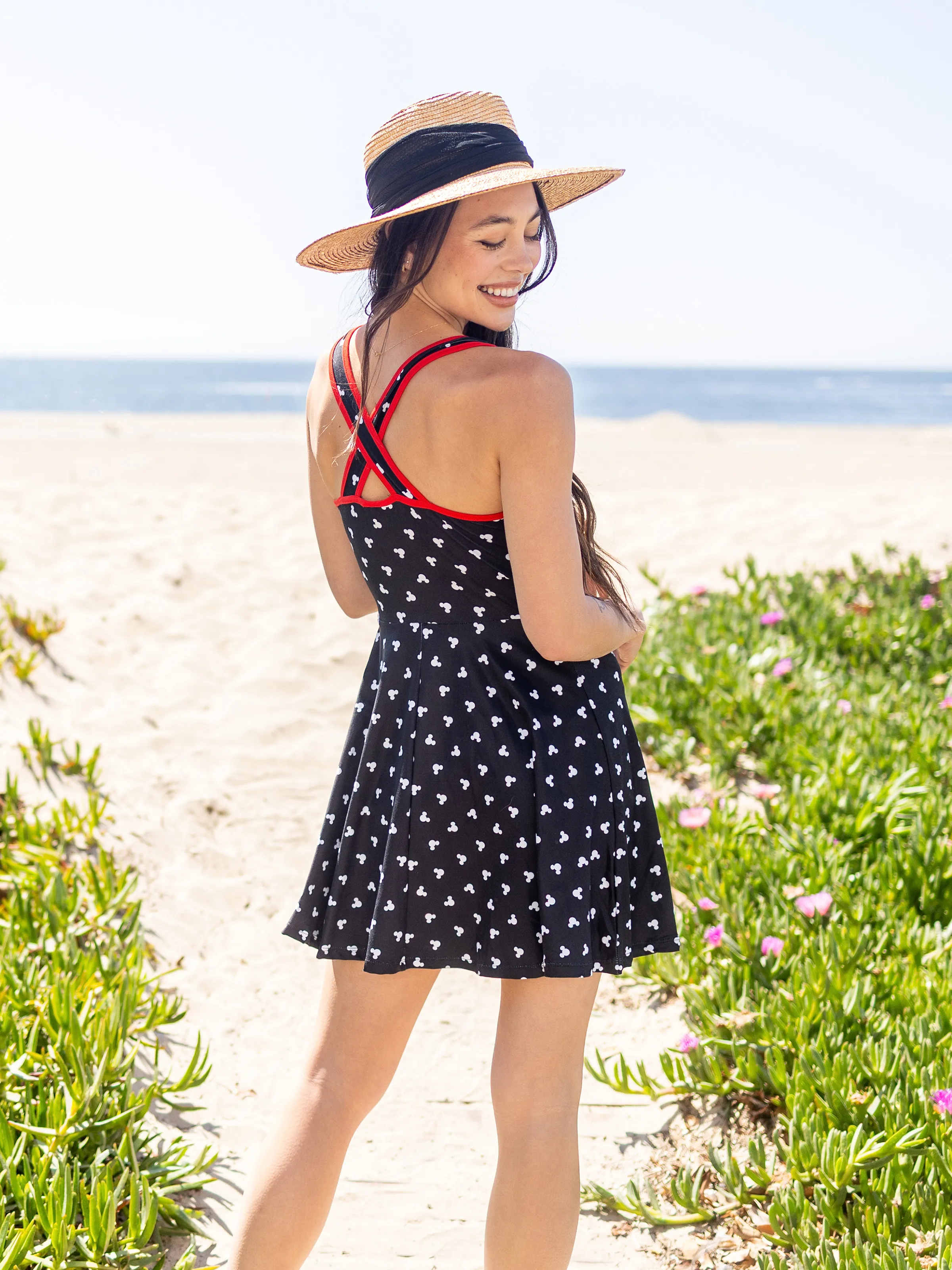 Disney Mickey and Friends Family matching 1pc Mickey Mouse Allover Print Sporty Dress/Cotton Top /Romper Expression Casual Suits Family Set Black - Image 5