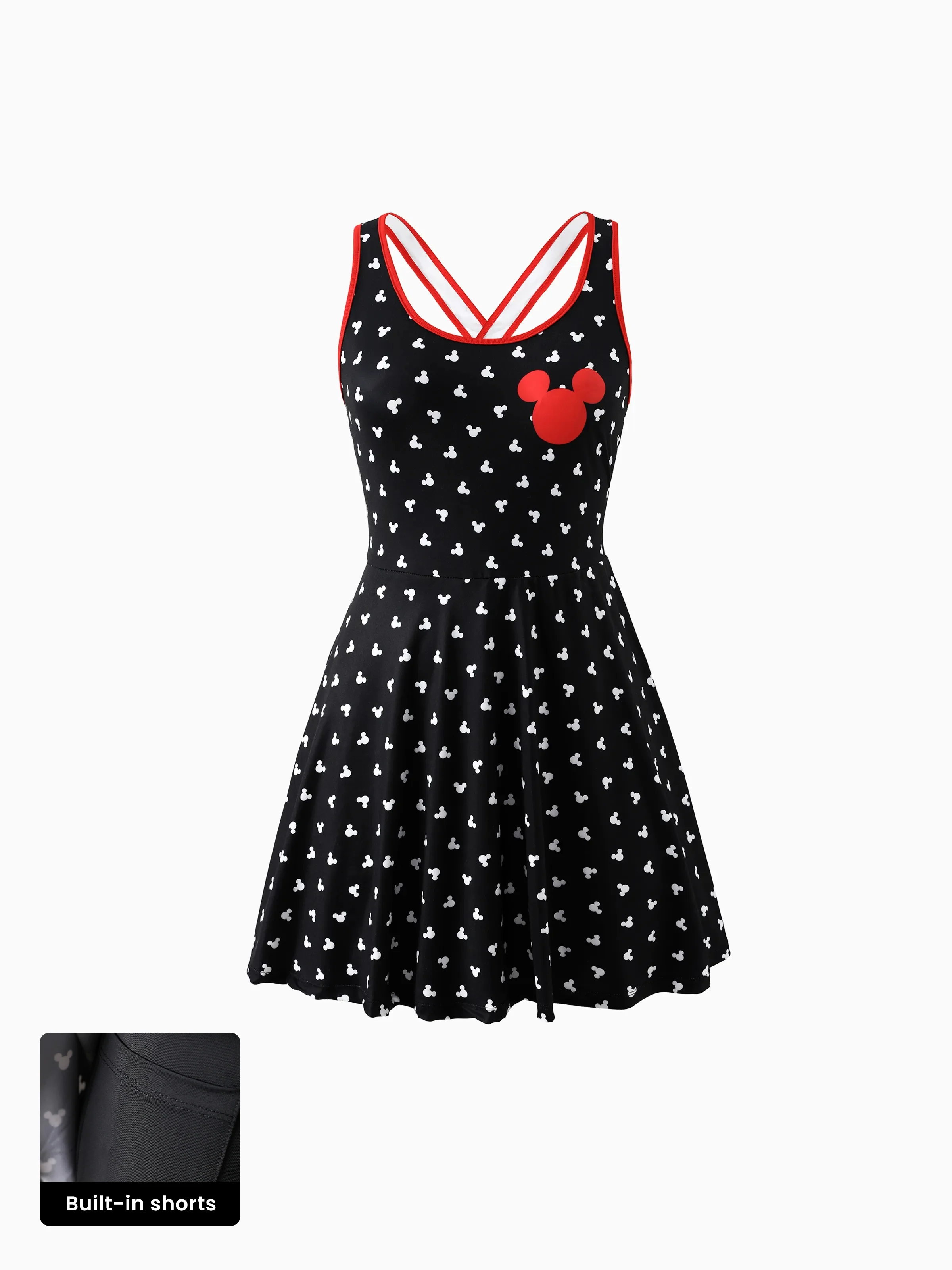 Disney Mickey and Friends Family matching 1pc Mickey Mouse Allover Print Sporty Dress/Cotton Top /Romper Expression Casual Suits Family Set Black - Image 6