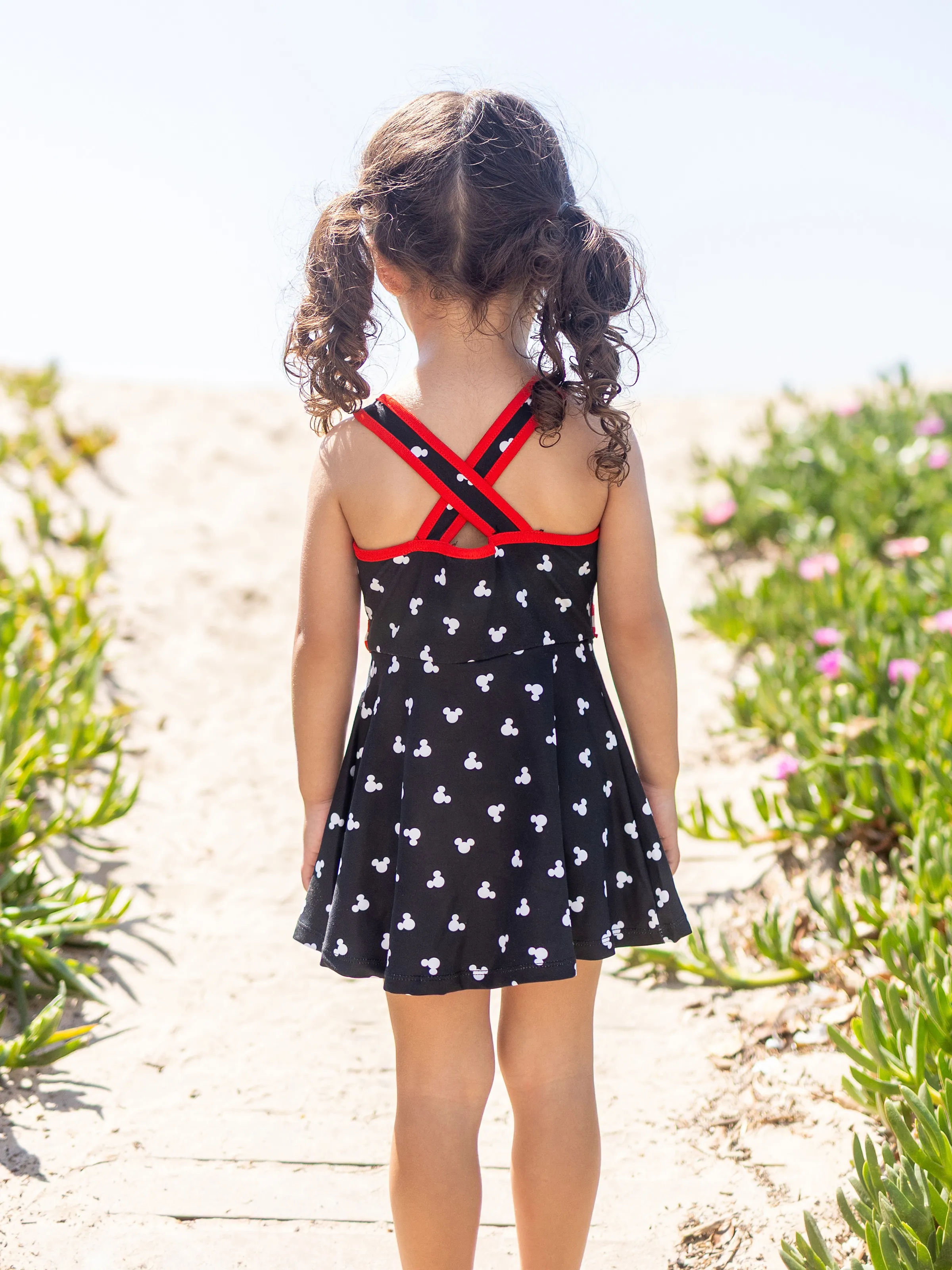 Disney Mickey and Friends Family matching 1pc Mickey Mouse Allover Print Sporty Dress/Cotton Top /Romper Expression Casual Suits Family Set Black - Image 8