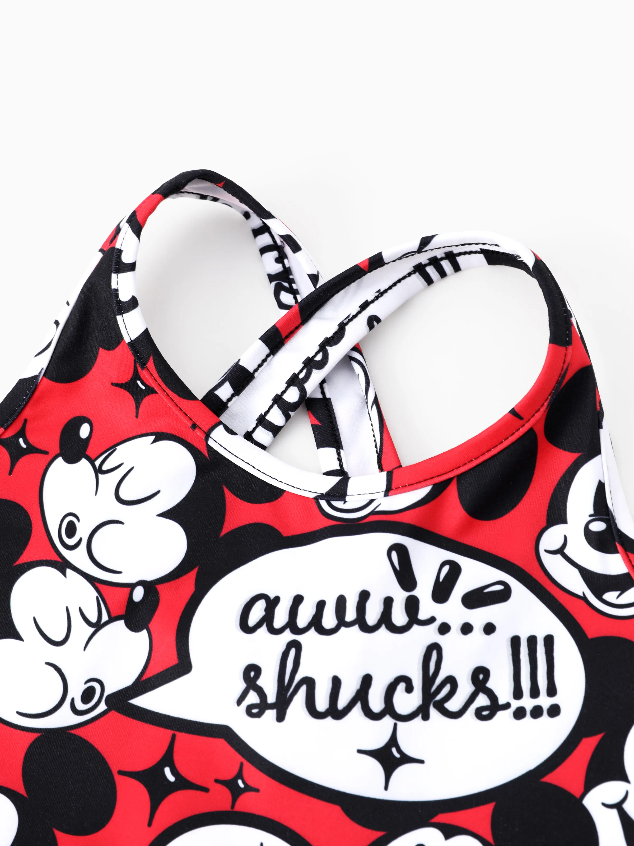 Disney Mickey and Friends Family matching 1pc Mickey Mouse Graffiti Cotton T-shirt or Colorblock Dress or Naia™ Allover Romper Red - Image 10