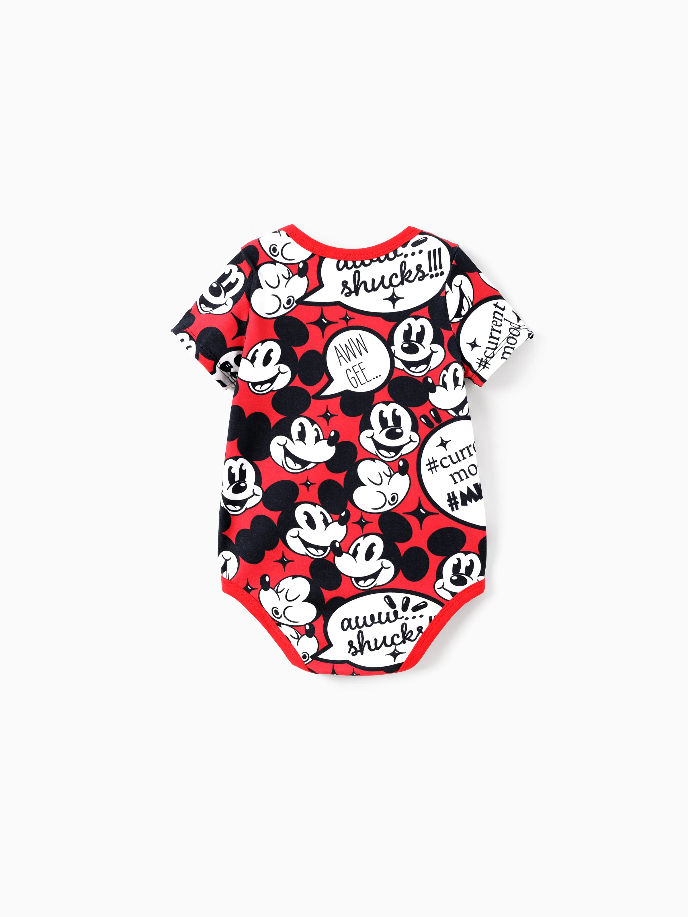 Disney Mickey and Friends Family matching 1pc Mickey Mouse Graffiti Cotton T-shirt or Colorblock Dress or Naia™ Allover Romper Red - Image 12