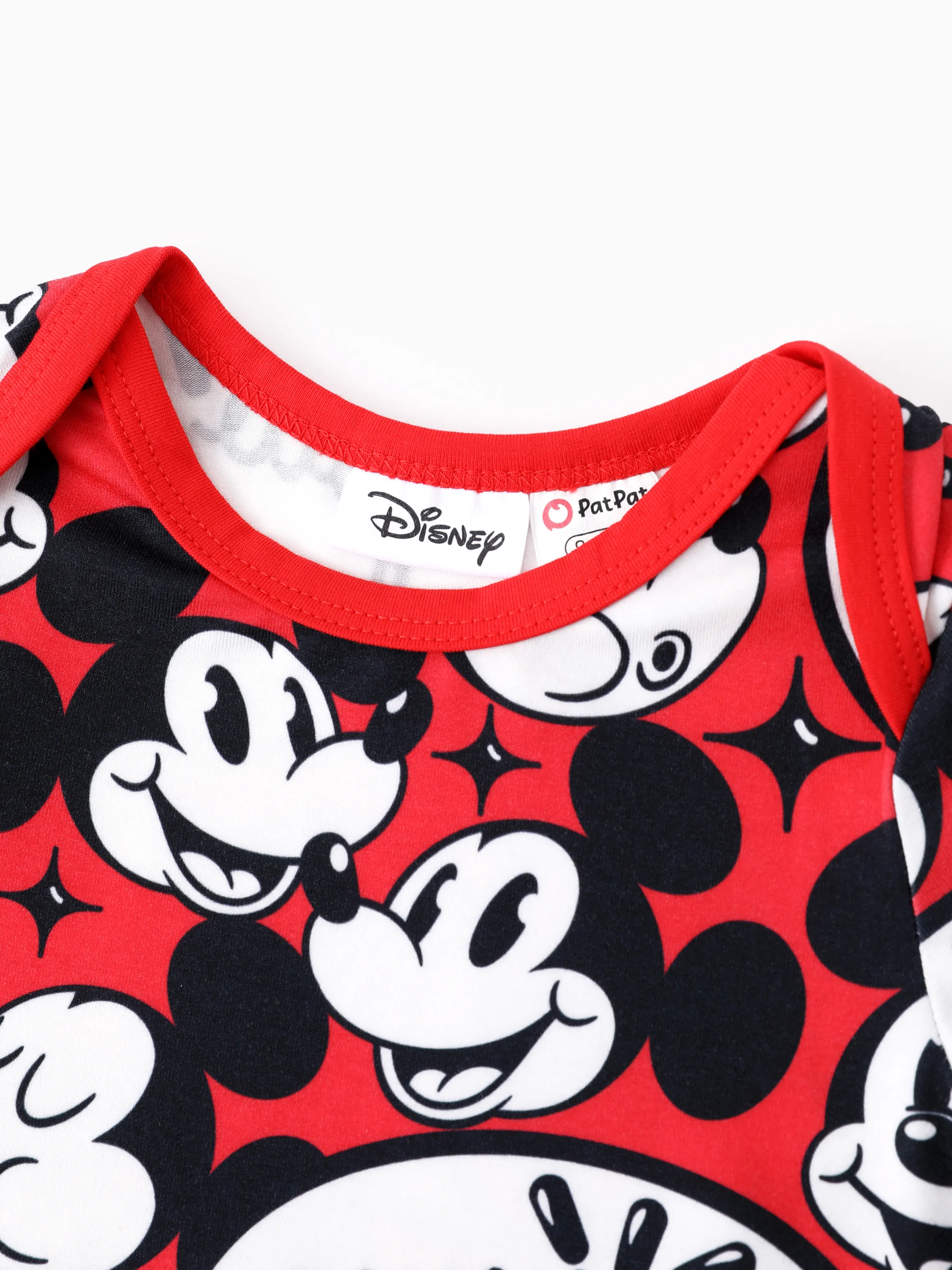 Disney Mickey and Friends Family matching 1pc Mickey Mouse Graffiti Cotton T-shirt or Colorblock Dress or Naia™ Allover Romper Red - Image 13