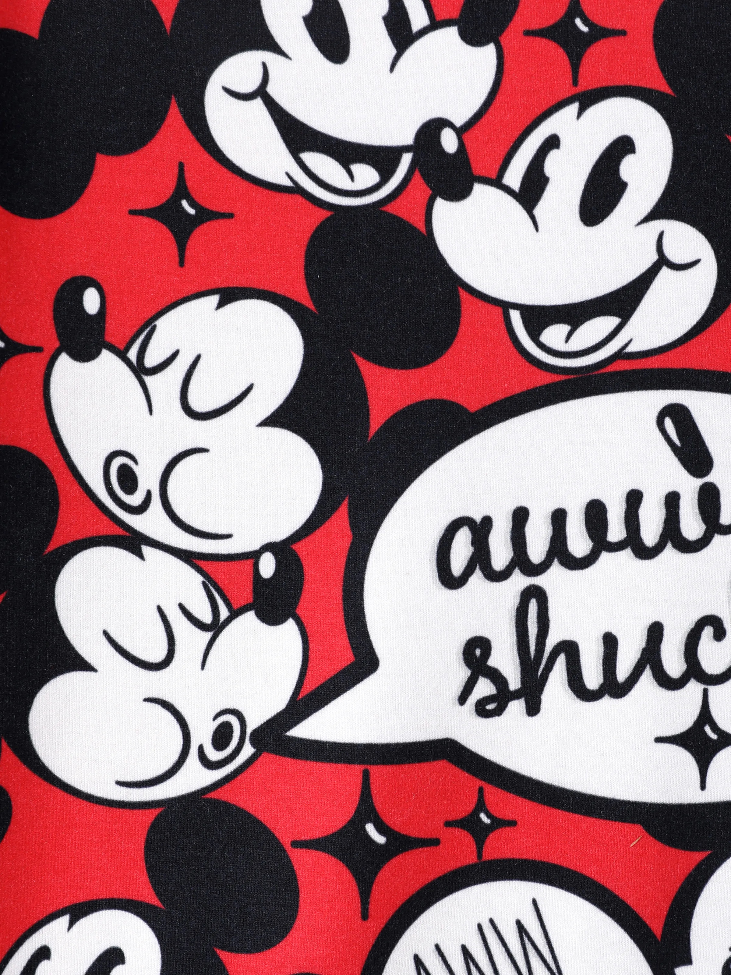 Disney Mickey and Friends Family matching 1pc Mickey Mouse Graffiti Cotton T-shirt or Colorblock Dress or Naia™ Allover Romper Red - Image 14