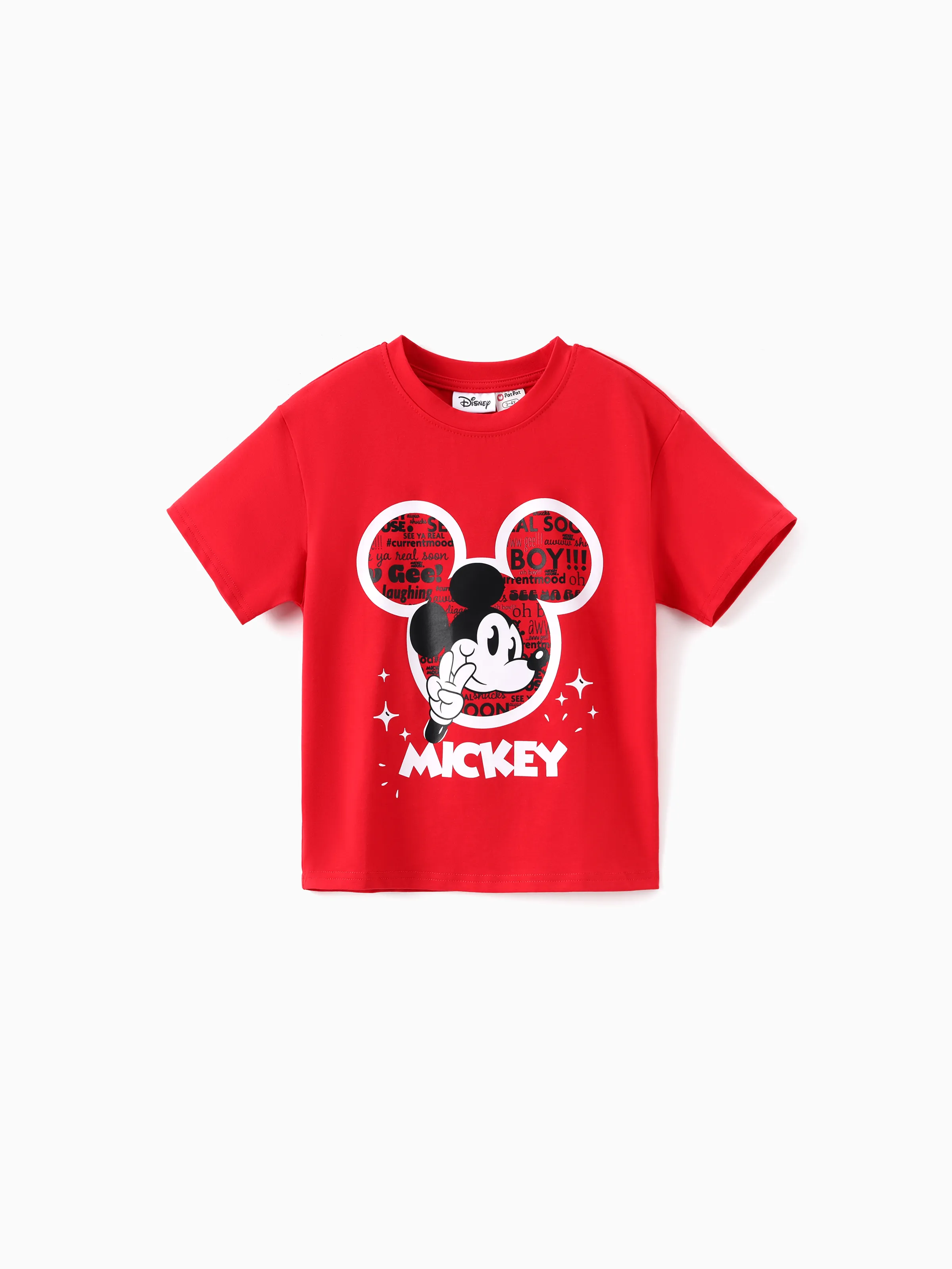 Disney Mickey and Friends Family matching 1pc Mickey Mouse Graffiti Cotton T-shirt or Colorblock Dress or Naia™ Allover Romper Red - Image 18