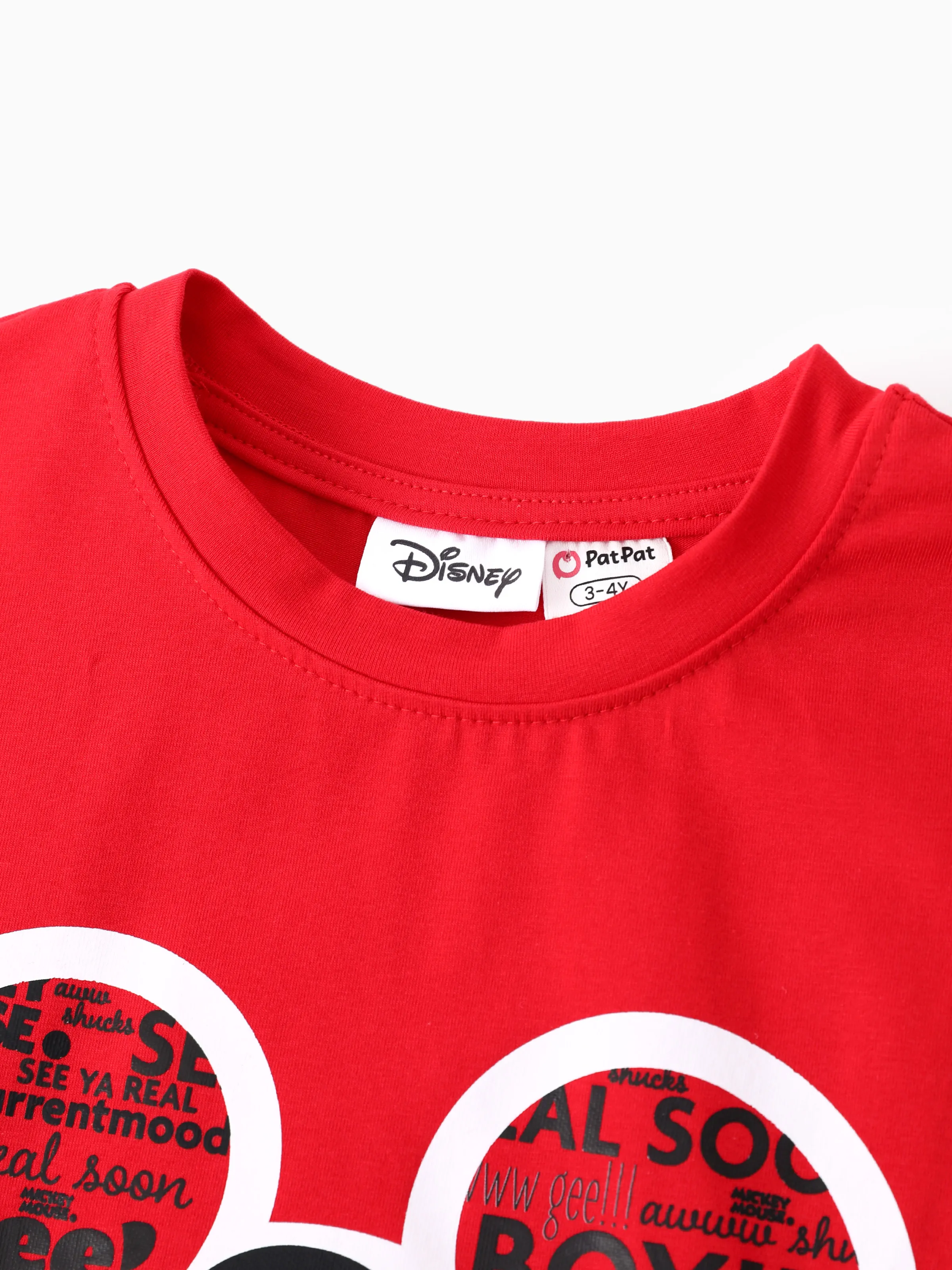 Disney Mickey and Friends Family matching 1pc Mickey Mouse Graffiti Cotton T-shirt or Colorblock Dress or Naia™ Allover Romper Red - Image 20