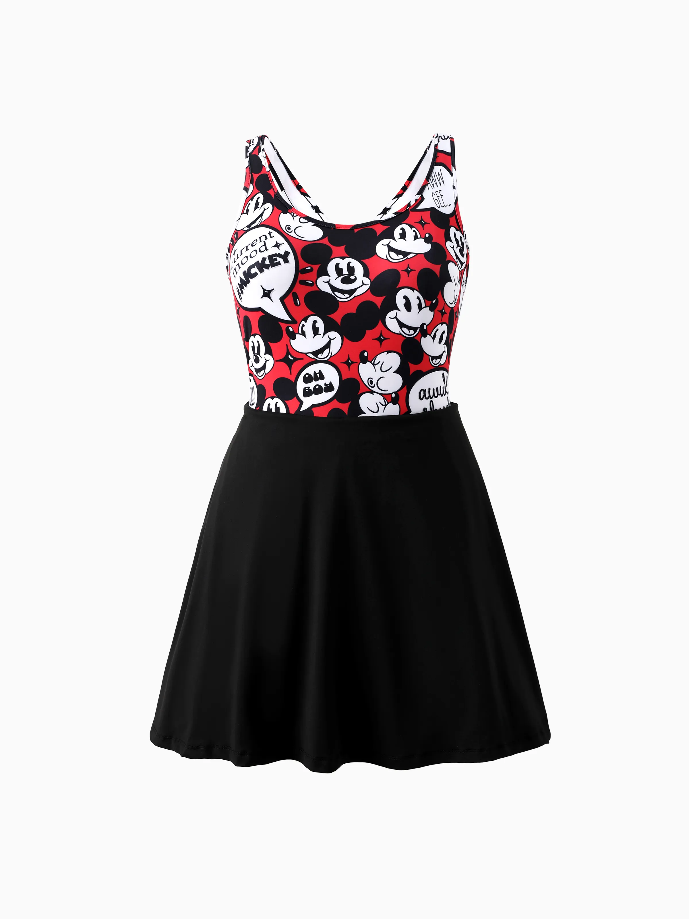 Disney Mickey and Friends Family matching 1pc Mickey Mouse Graffiti Cotton T-shirt or Colorblock Dress or Naia™ Allover Romper Red - Image 5