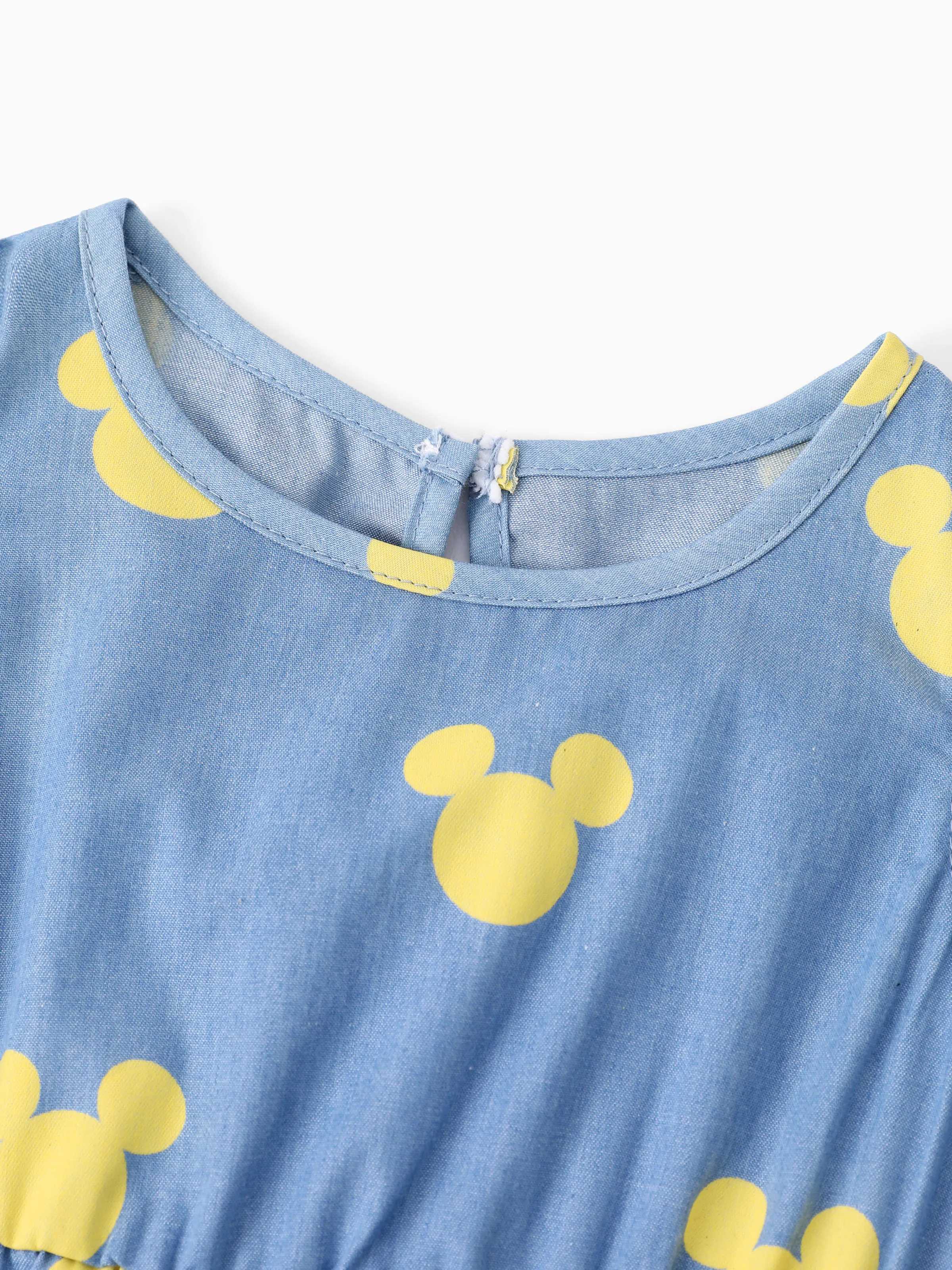 Disney Mickey and Friends Family matching Mickey Mouse Allover Print Denim Dresse/Jumpsuit/T-shirt Blue - Image 14